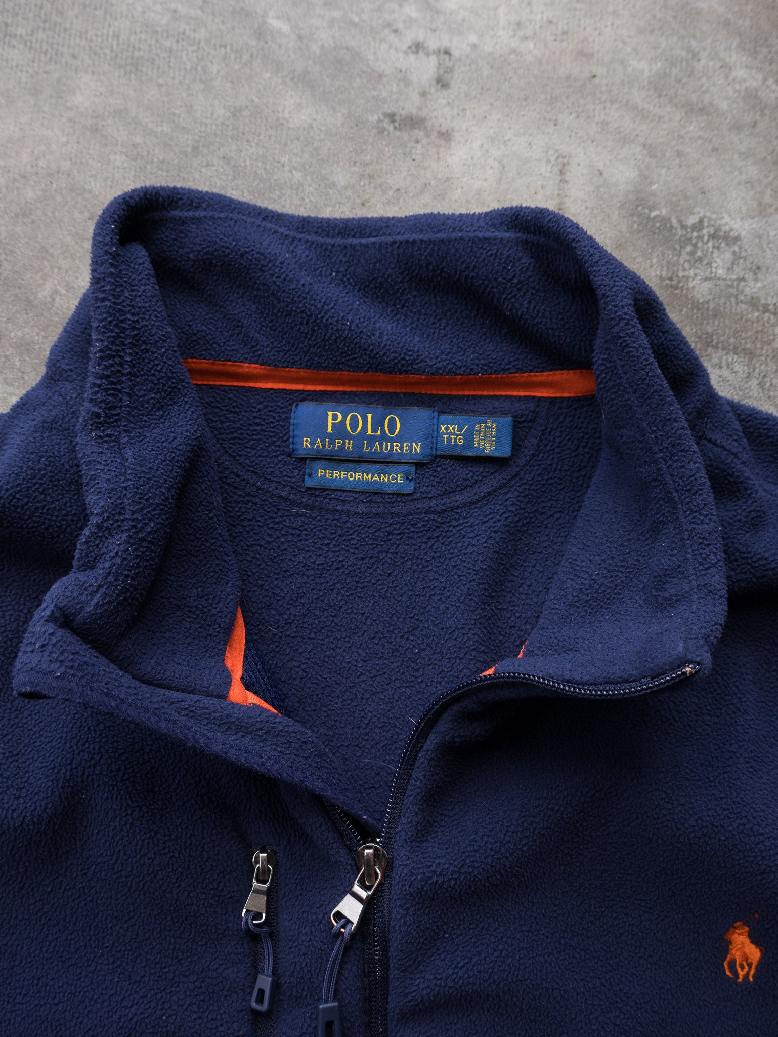 Vintage Navy Polo Ralph Lauren Performance Fleece Jacket (2XL)