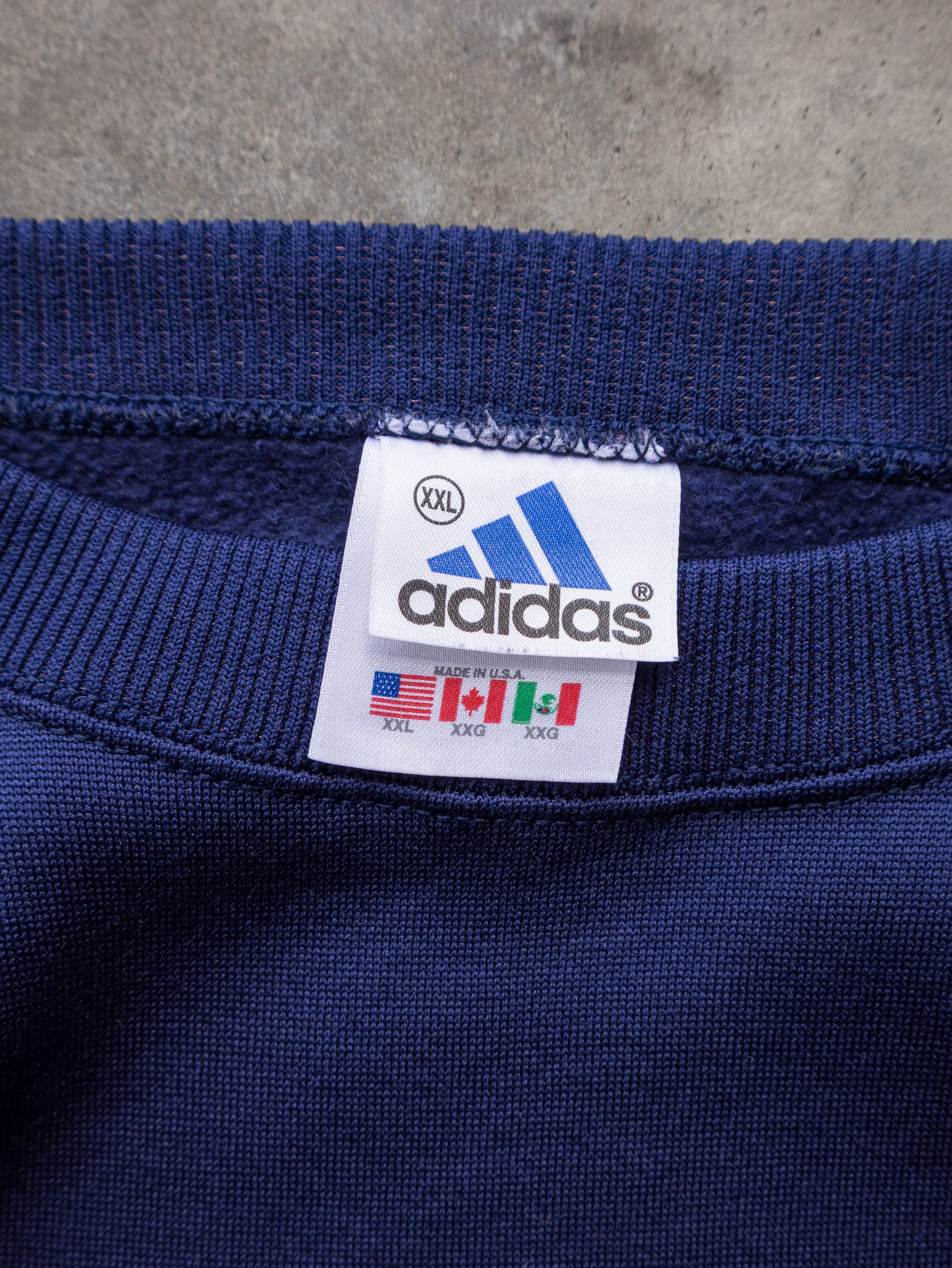 Vintage 90s Navy Adidas Logo Sweatshirt (2XL)