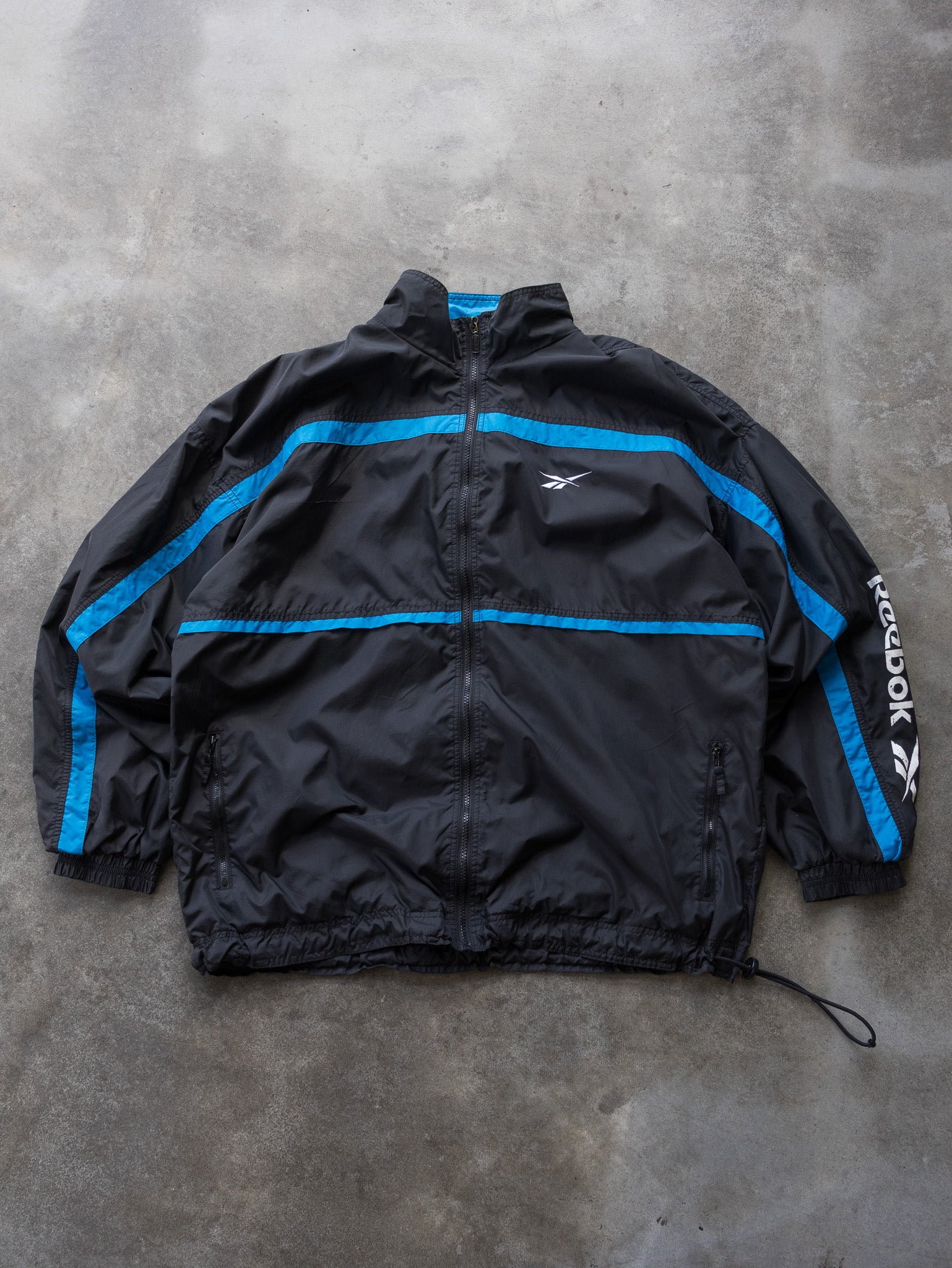 Vintage 00s Black & Blue Reebok Track Jacket (L)