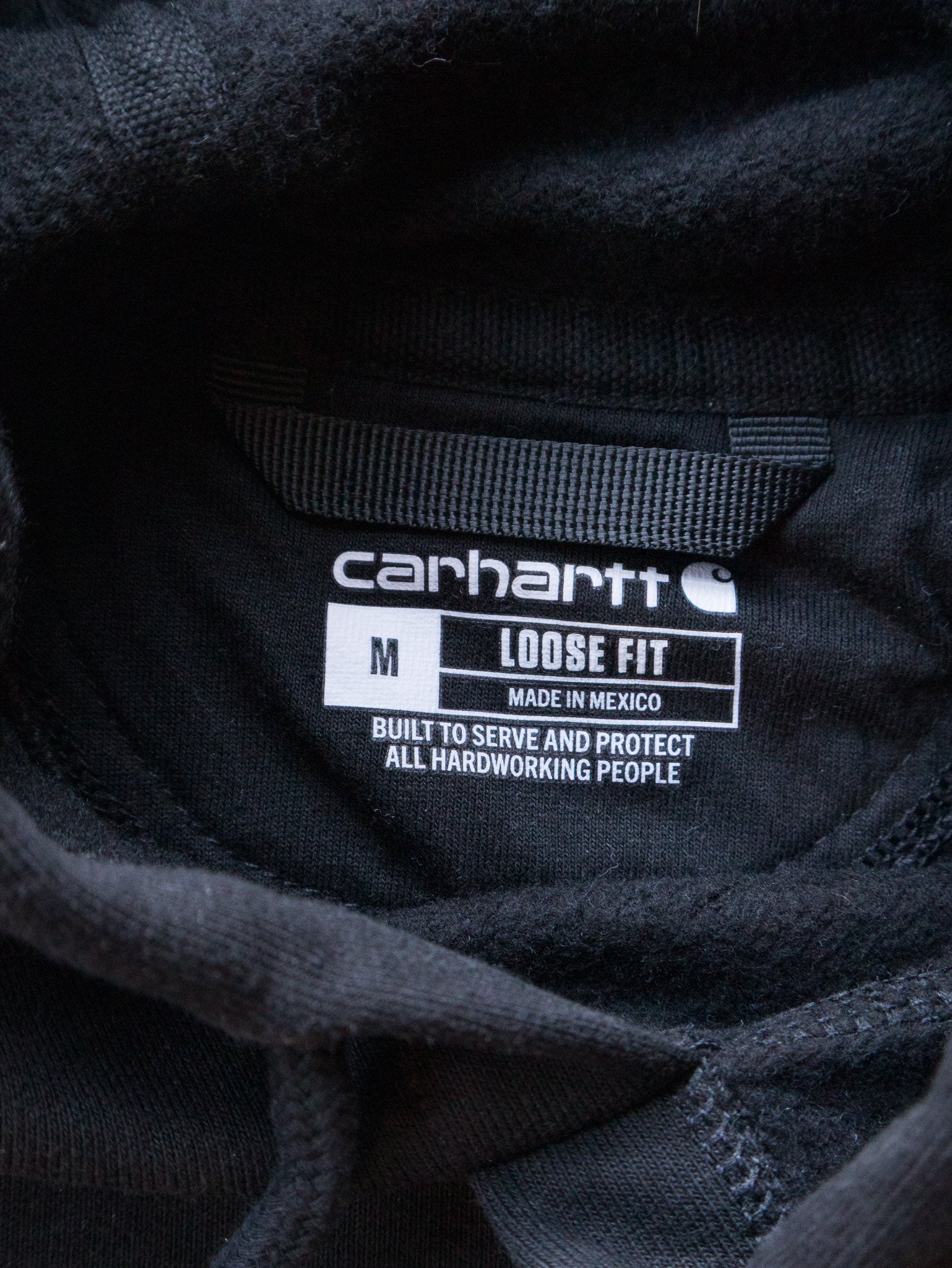 Vintage Black Carhartt Spell Out Hoodie (M)