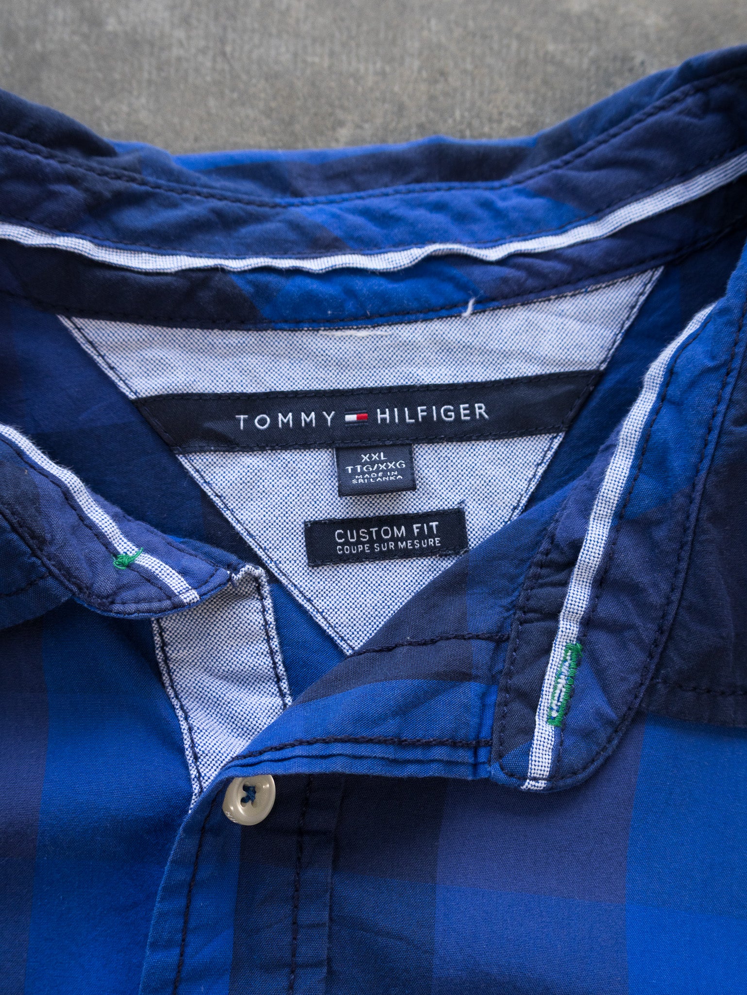 Vintage Blue Tommy Hilfiger Check Shirt (2XL)