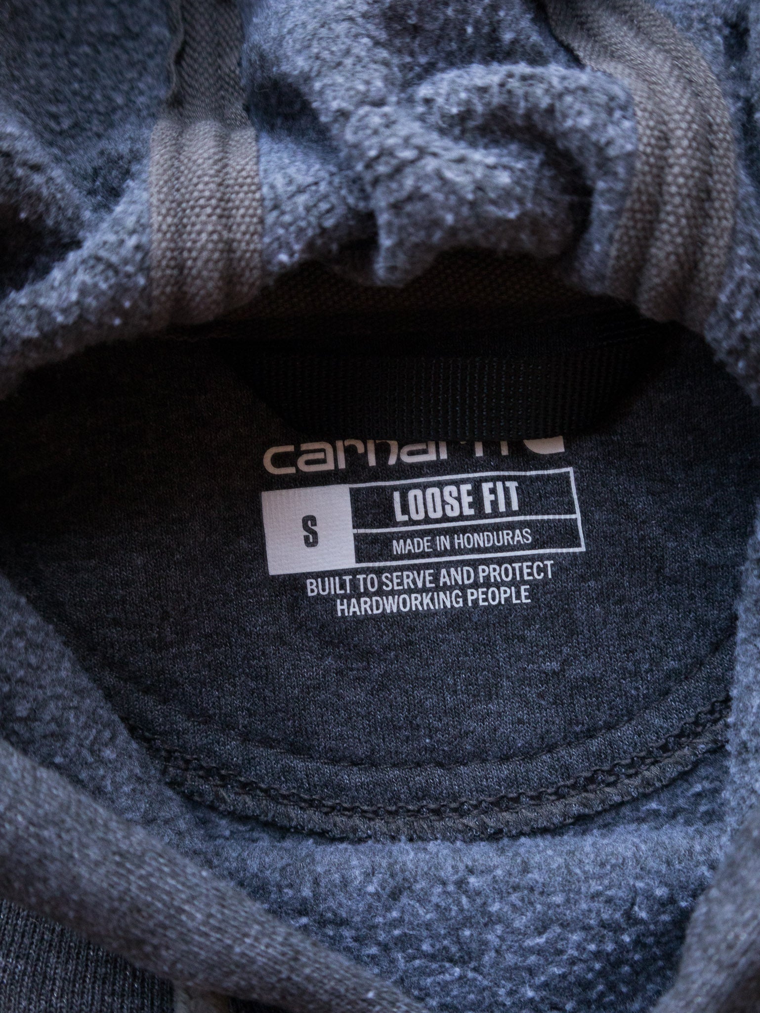 Vintage Charcoal Grey Carhartt Spell Out Hoodie (S)