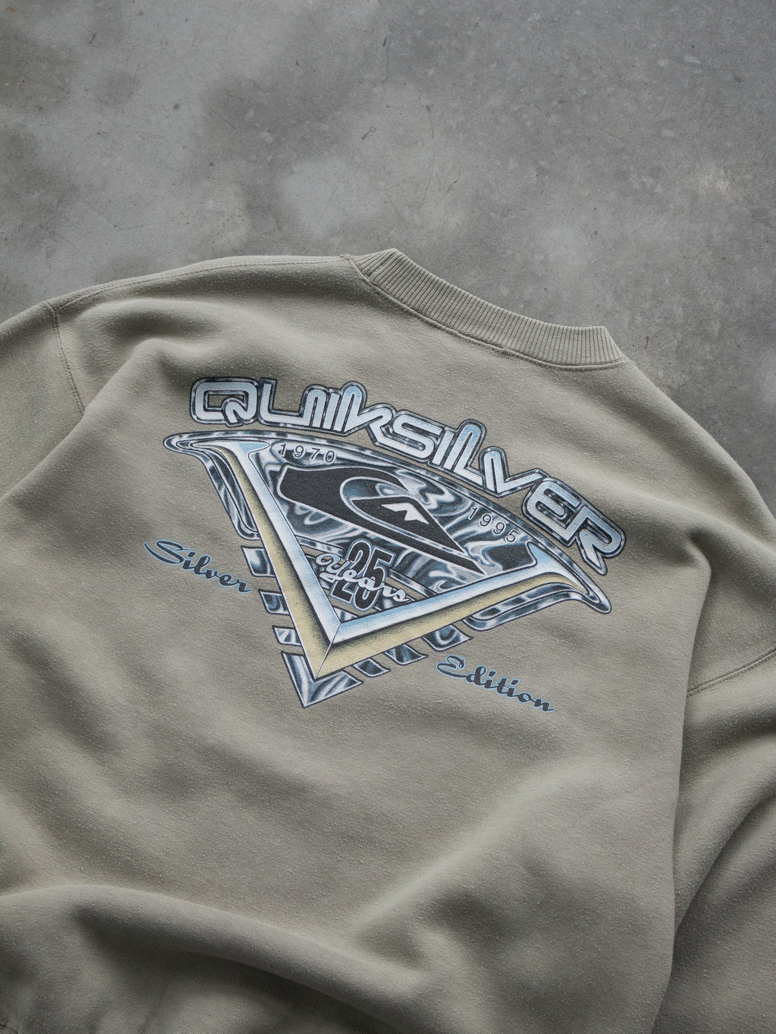 Vintage Stone Beige Quiksilver Sweatshirt (XL)
