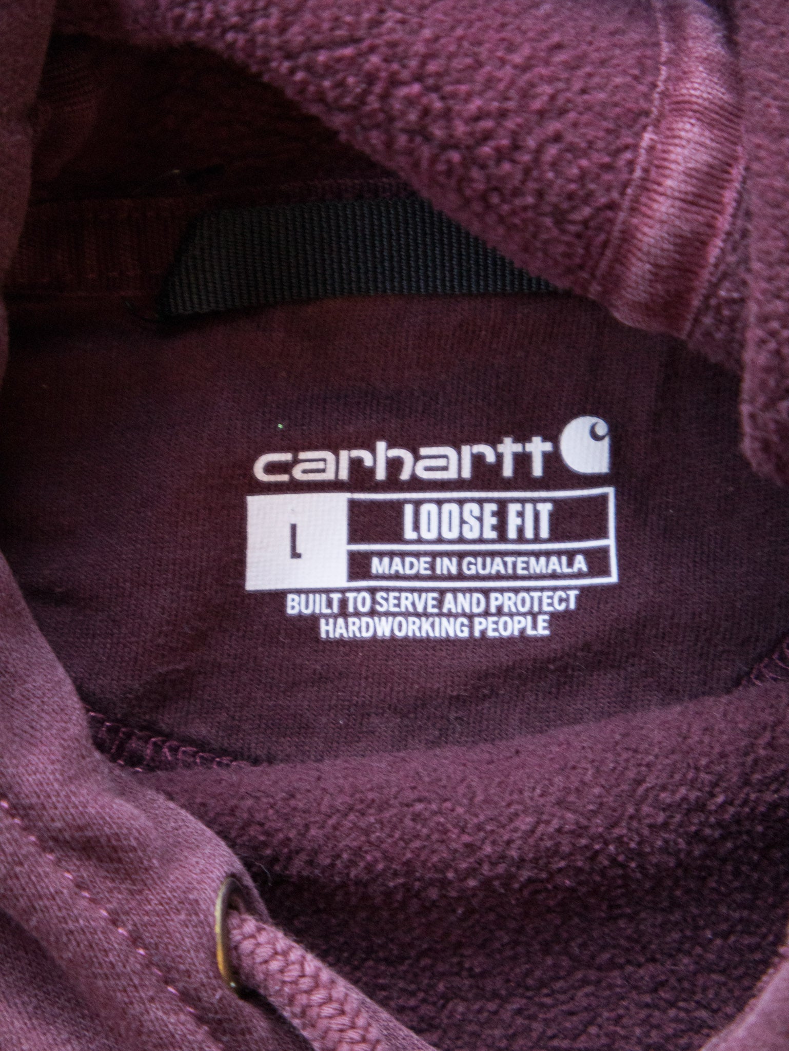 Vintage Maroon Carhartt Spell Out Hoodie (L)