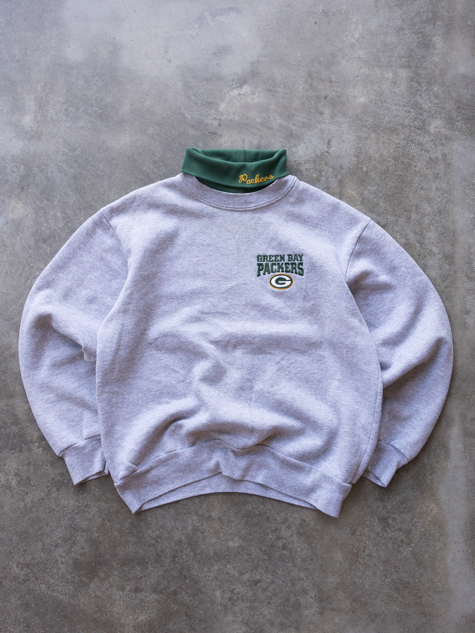 Vintage Green Bay Packers Turtle Neck Sweatshirt (M)