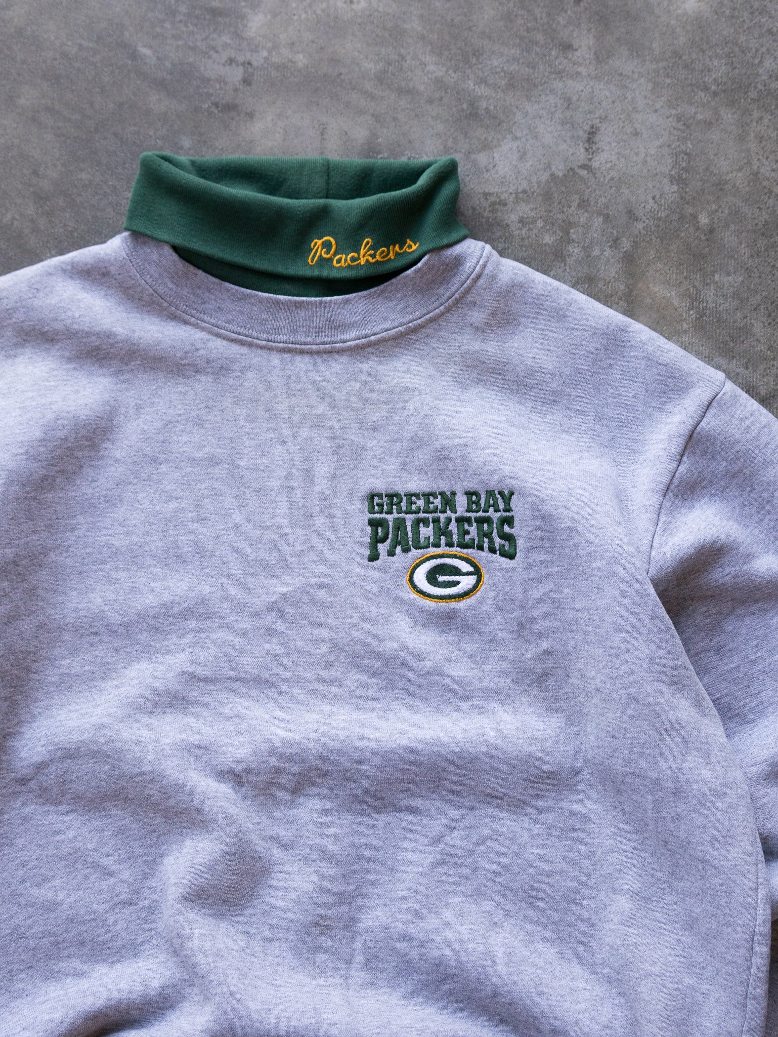 Vintage Green Bay Packers Turtle Neck Sweatshirt (M)