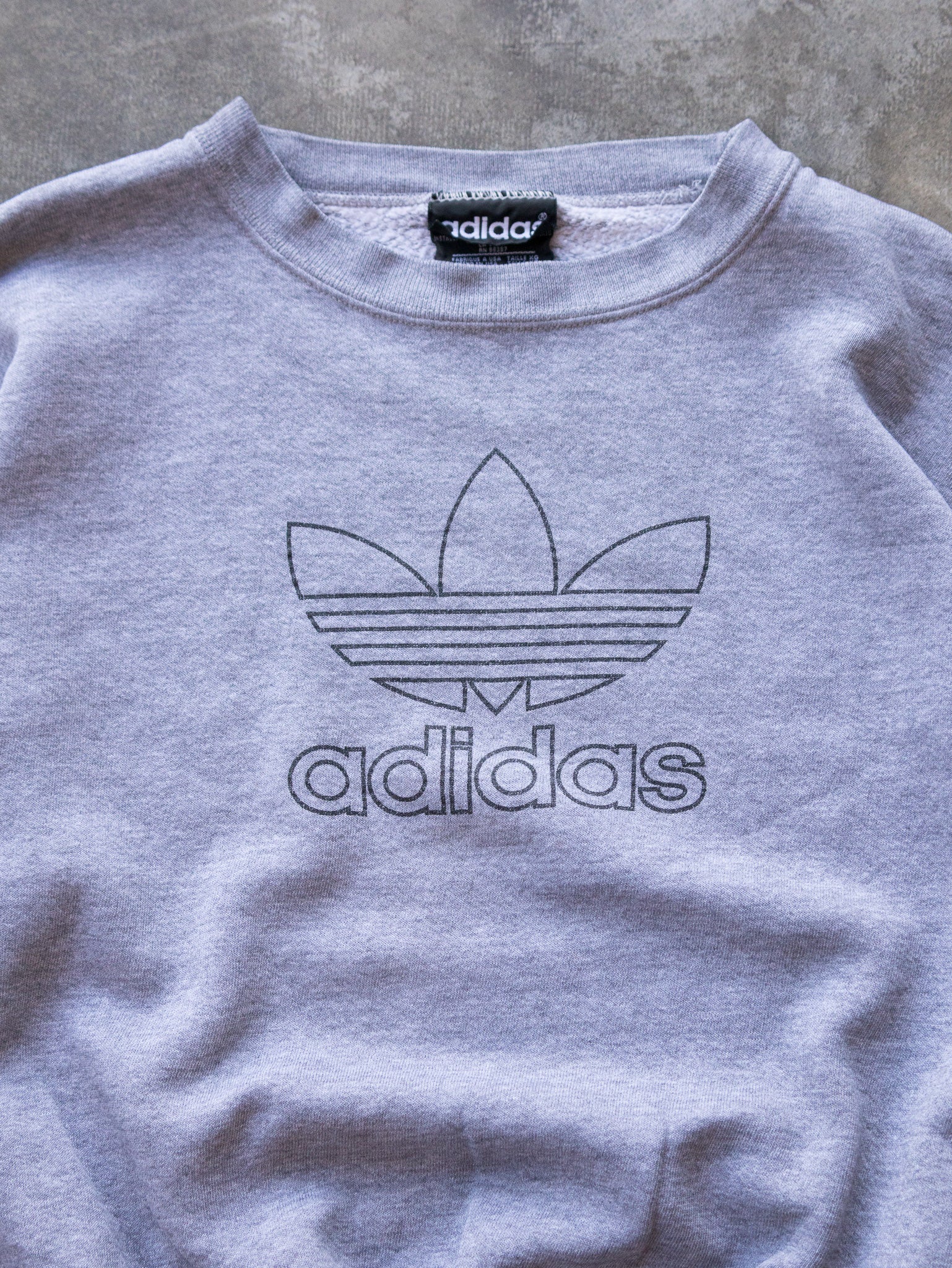 Vintage 90s Grey Adidas Trefoil Sweatshirt (M)