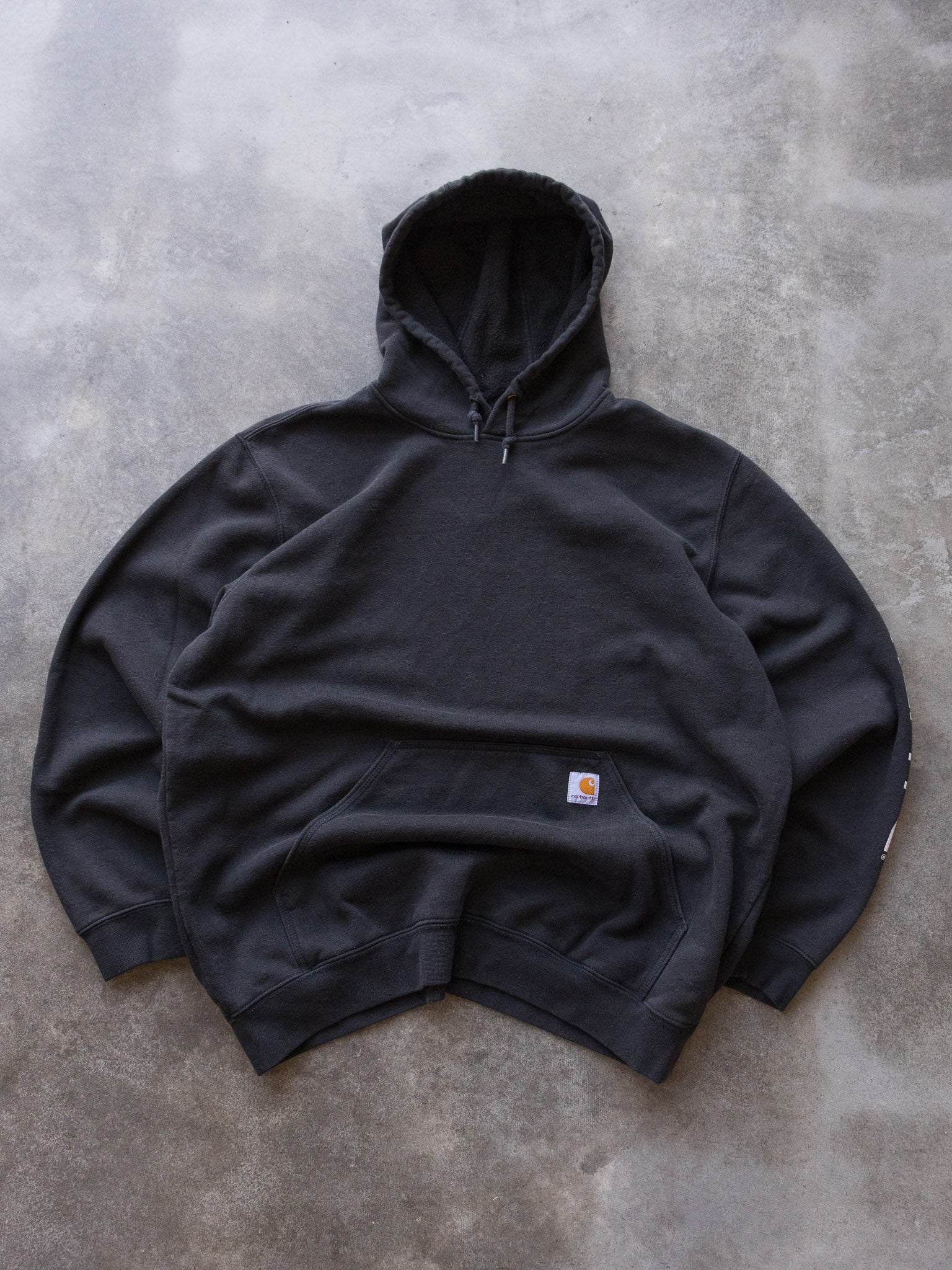 Vintage Black Carhartt Spell Out Hoodie (XL)