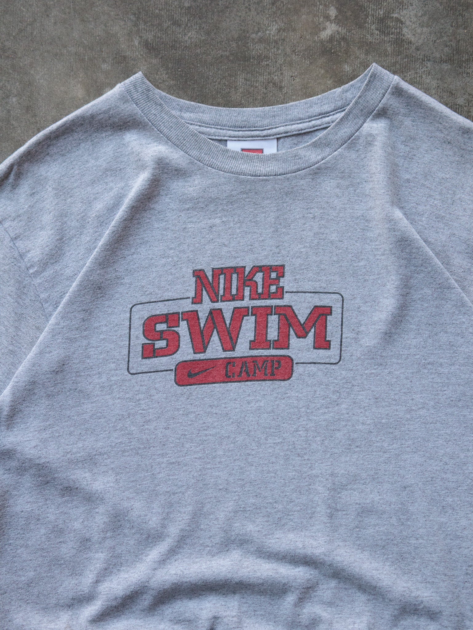 Vintage 00s Grey Nike Swim Camp Tee (S)