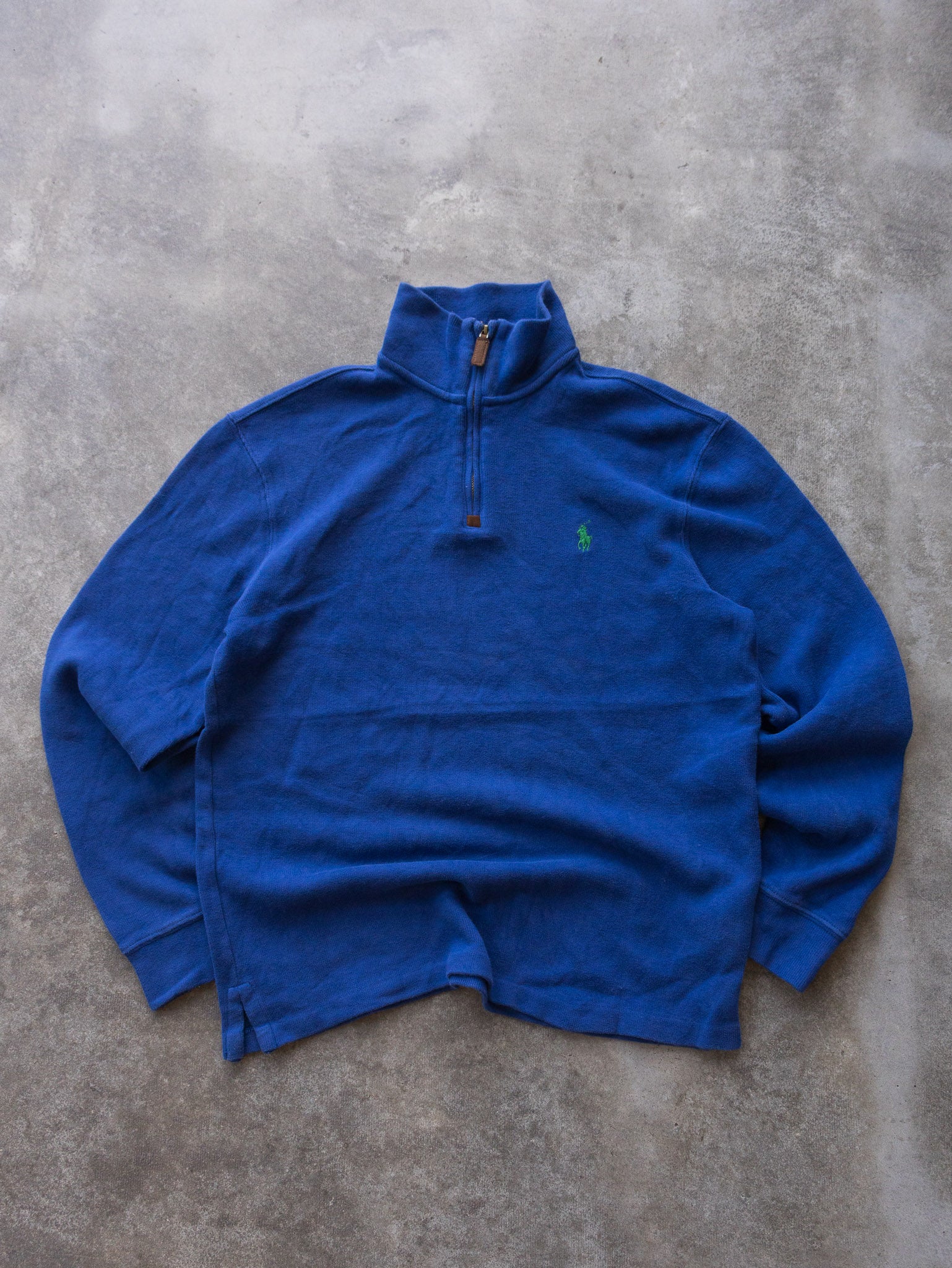 Vintage Royal Blue Polo Ralph Lauren Quarter Zip Sweatshirt (S)