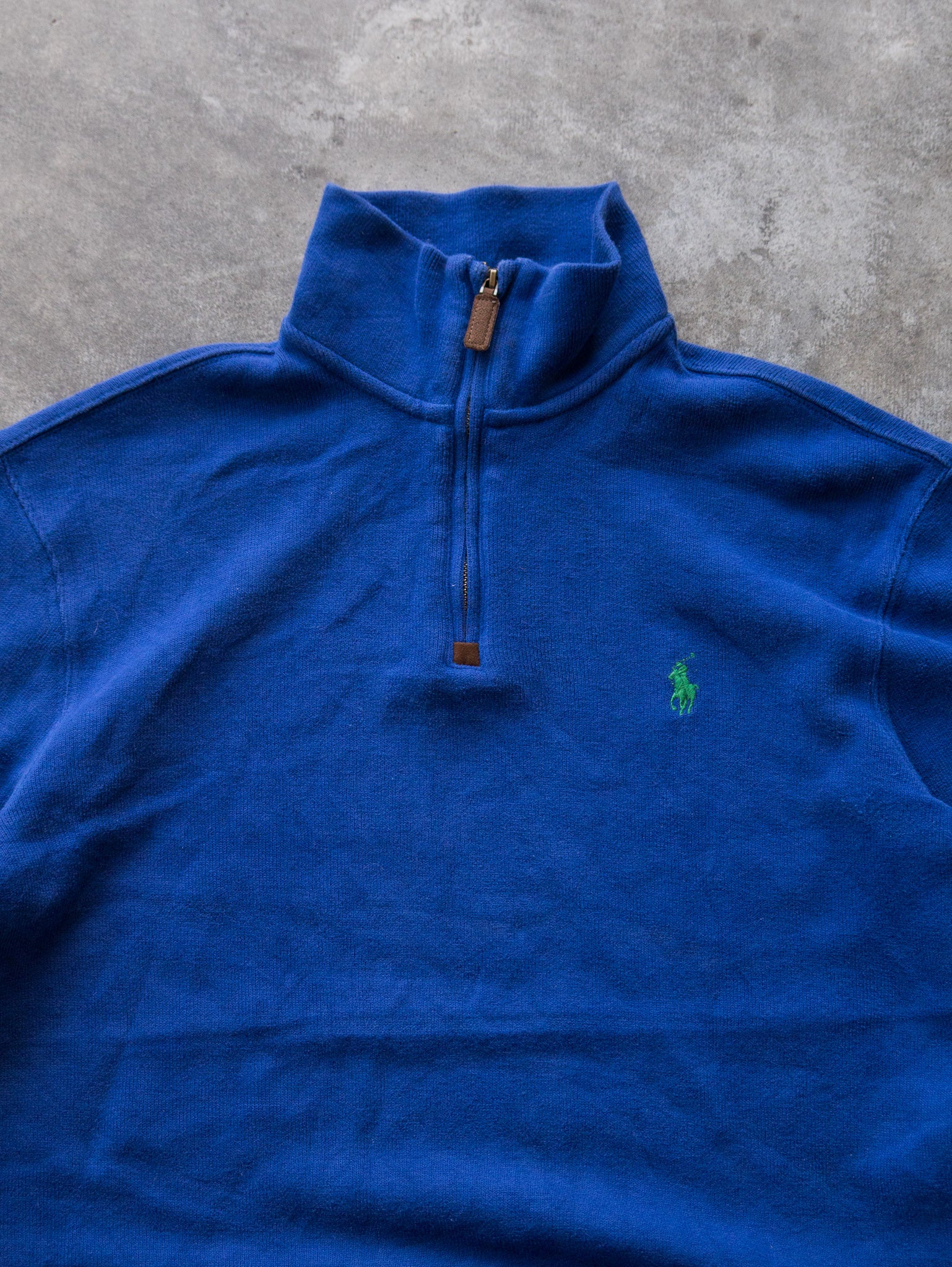 Vintage Royal Blue Polo Ralph Lauren Quarter Zip Sweatshirt (S)