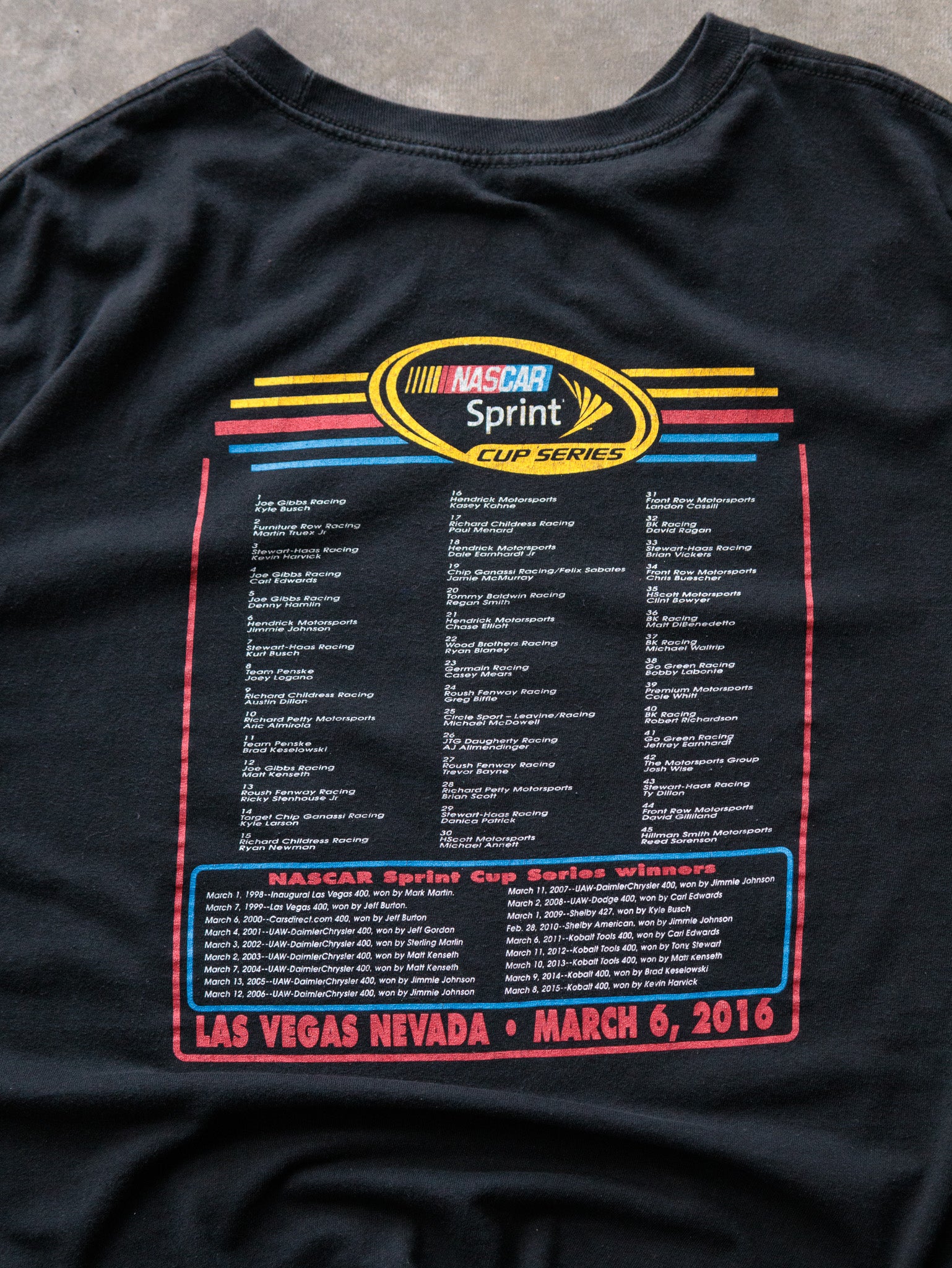 Vintage 2016 Black NASCAR Kobalt Tools 400 Tee (-)
