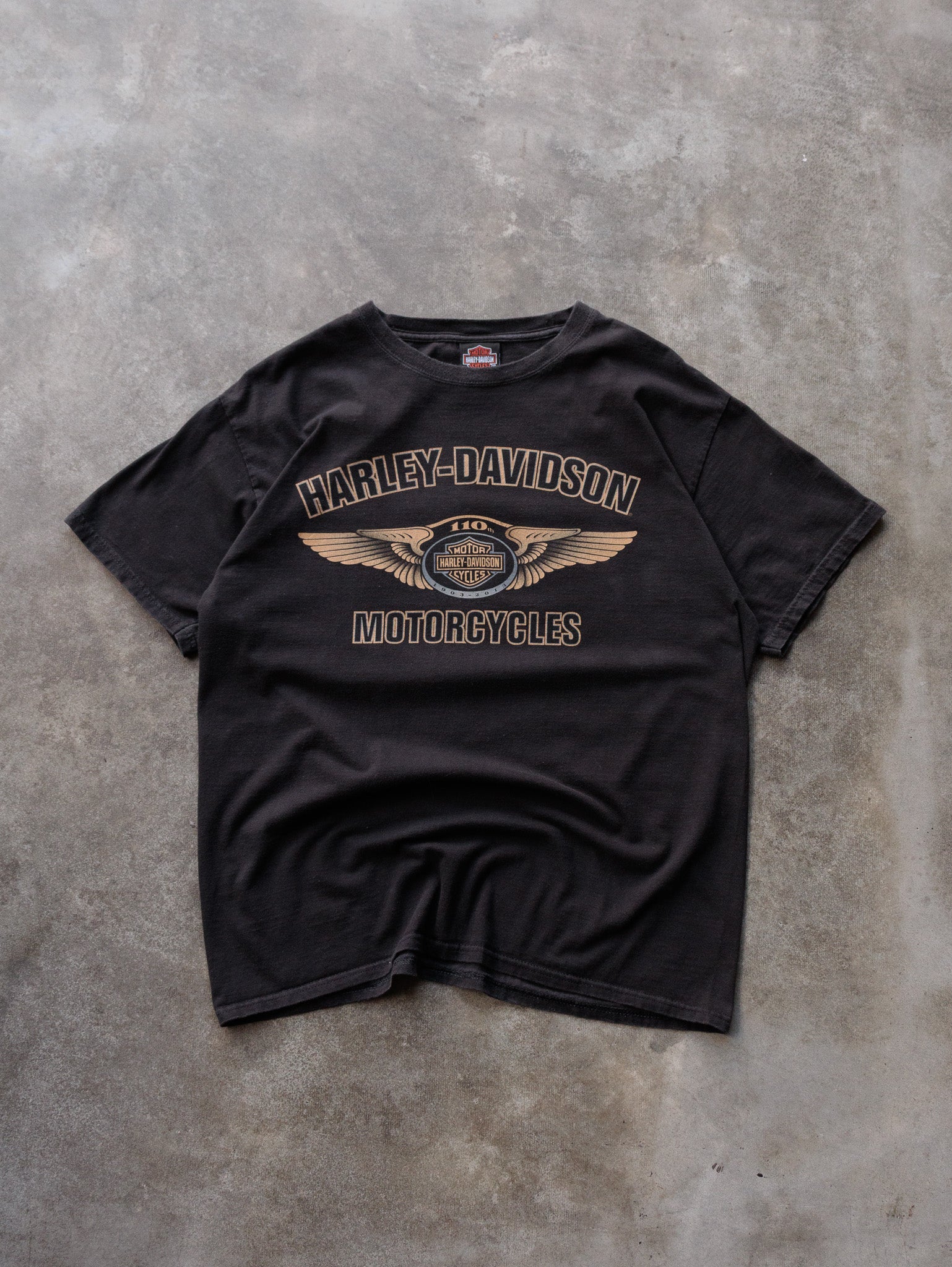 Vintage 2013 Black Harley-Davidson Valparaiso Indiana Tee (L)