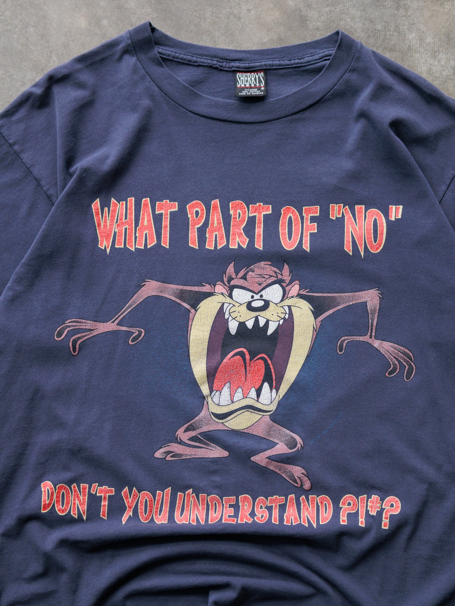 Vintage Navy Looney Tunes Taz Tee (XL)