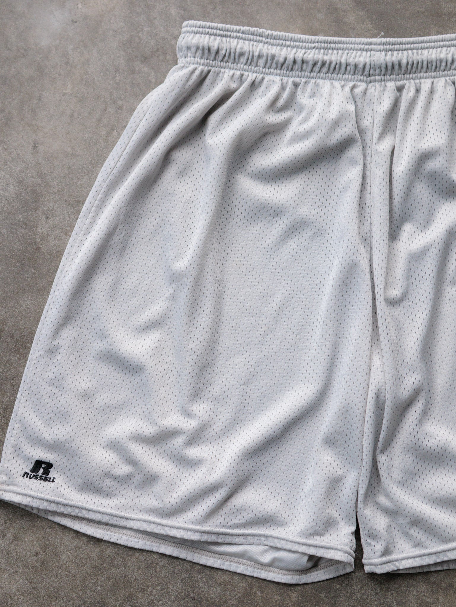 Vintage Grey Russell Athletic Blueboy Football Mesh Shorts (XL)