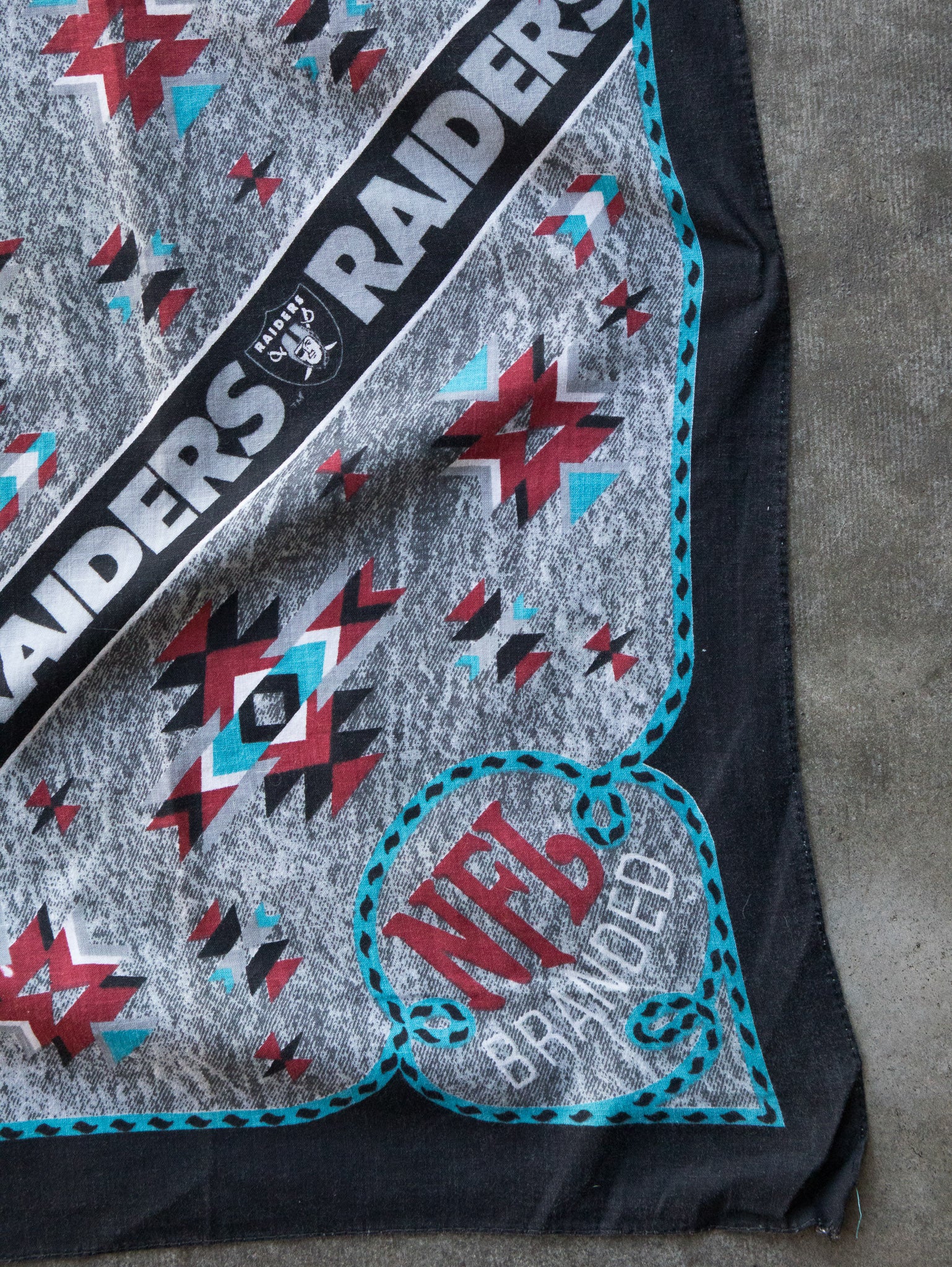 Vintage 90s Aztec Raiders NFL Bandana