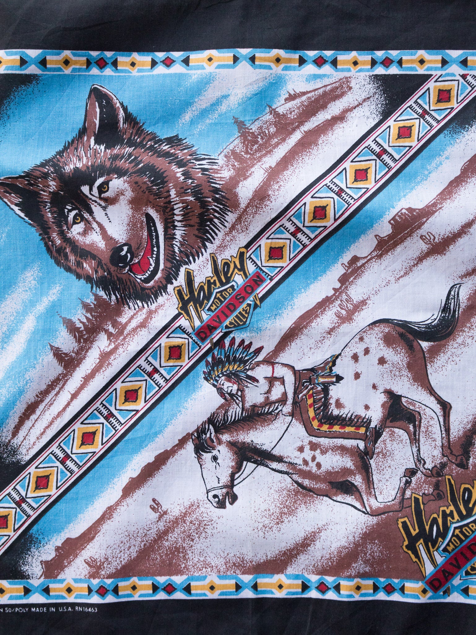 Vintage 90s Harley Davidson Graphic Bandana