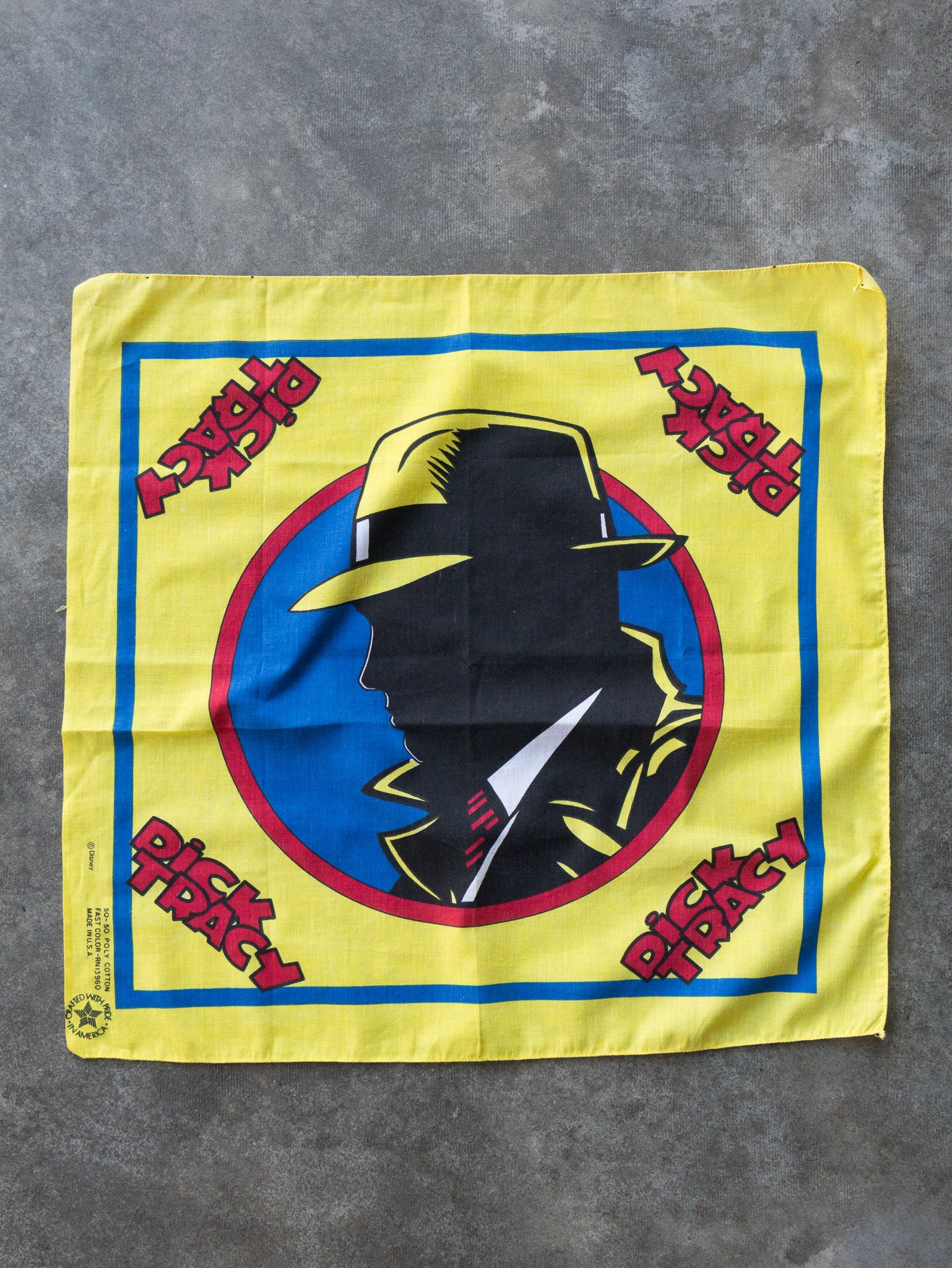 Vintage 1990 Disney Dick Tracy Bandana