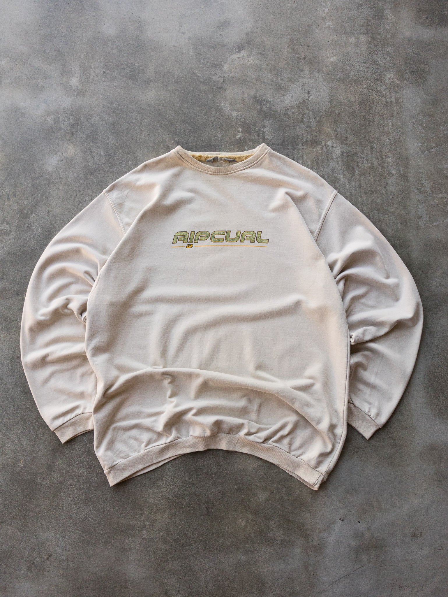 Vintage 00s Cream Rip Curl Sweatshirt (XL)