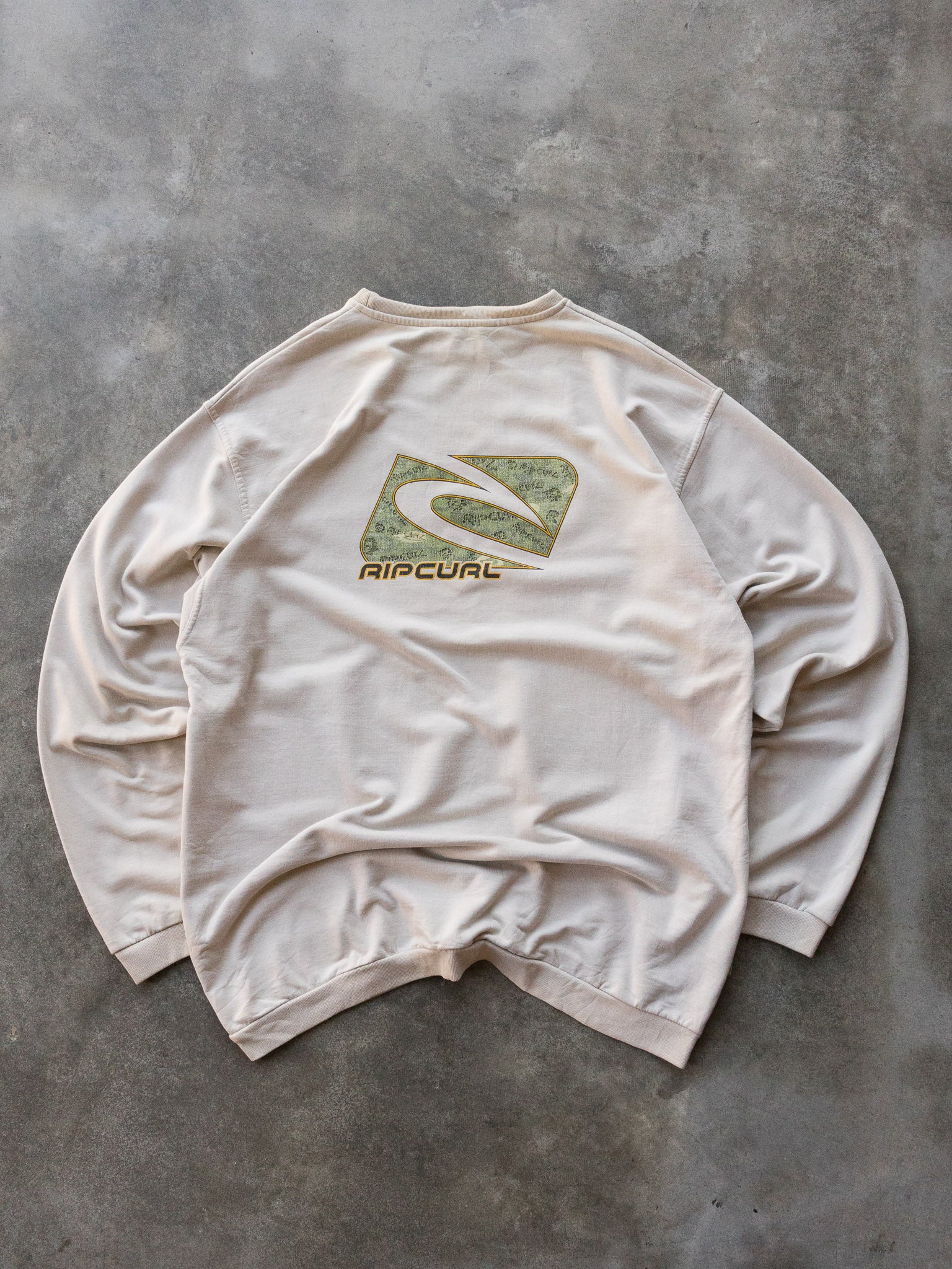 Vintage 00s Cream Rip Curl Sweatshirt (XL)