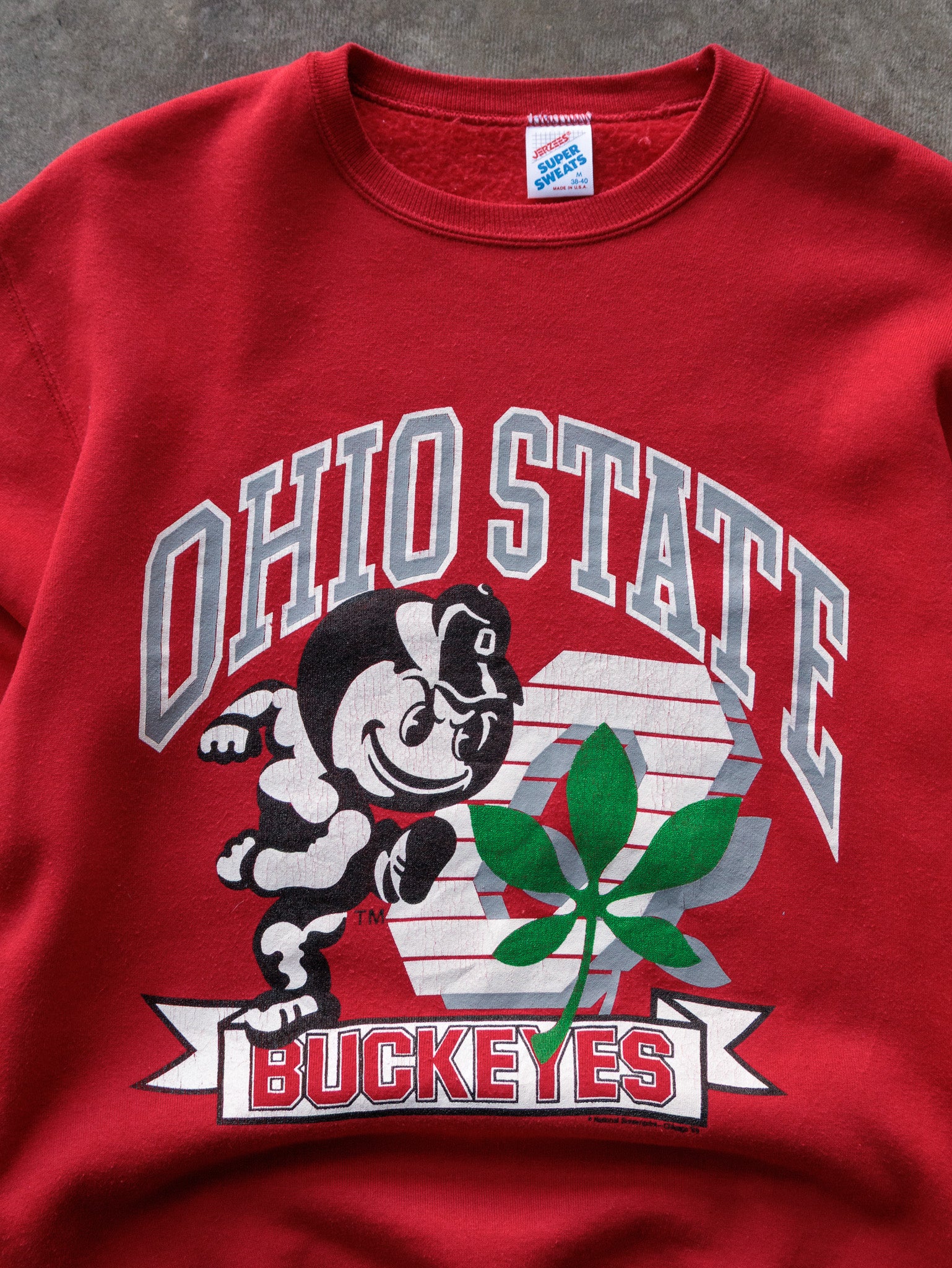 Vintage 90s Red Ohio State Buckeyes Sweatshirt (M)