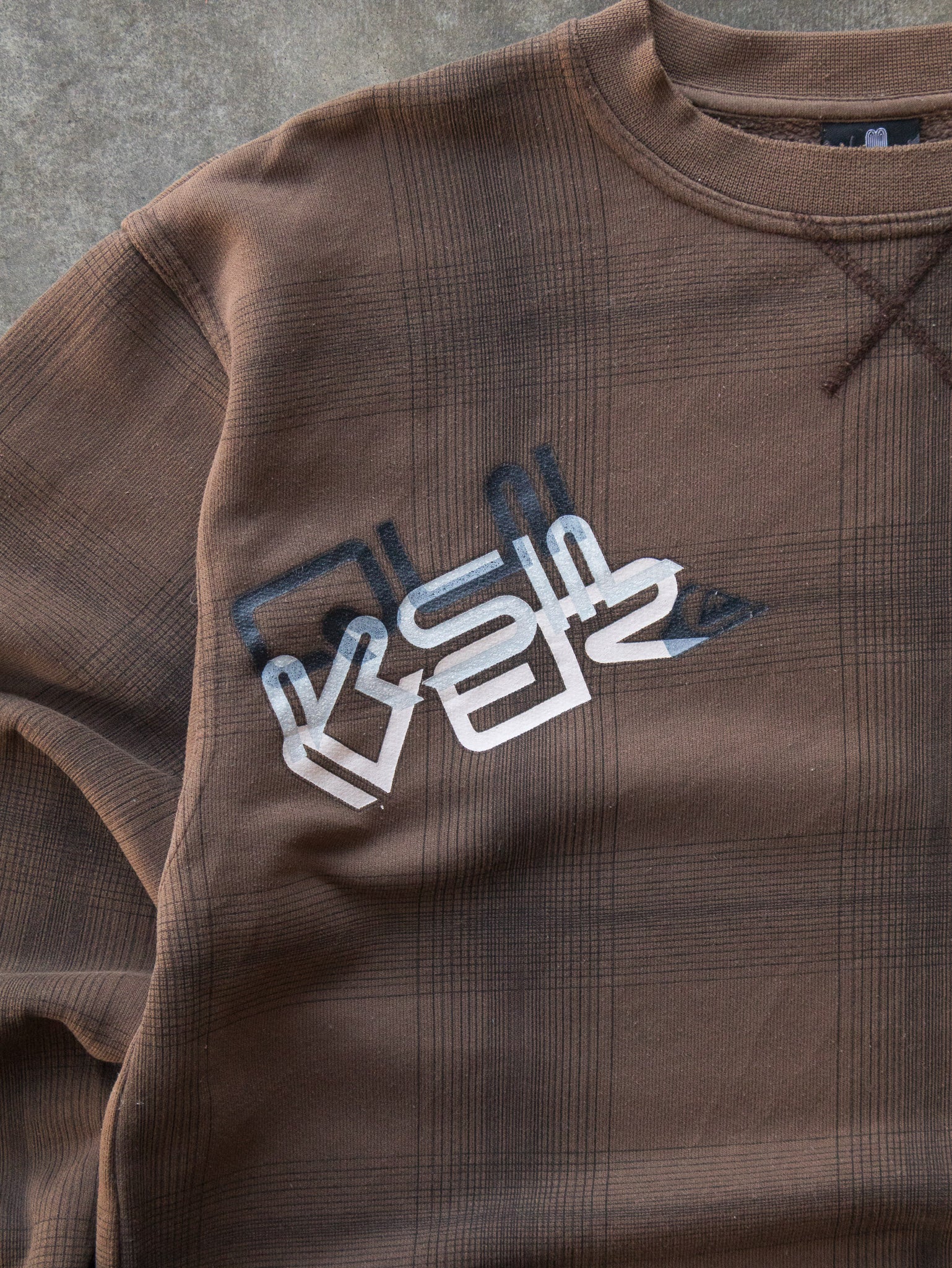 Vintage Brown Quiksilver Grid Sweatshirt (L)
