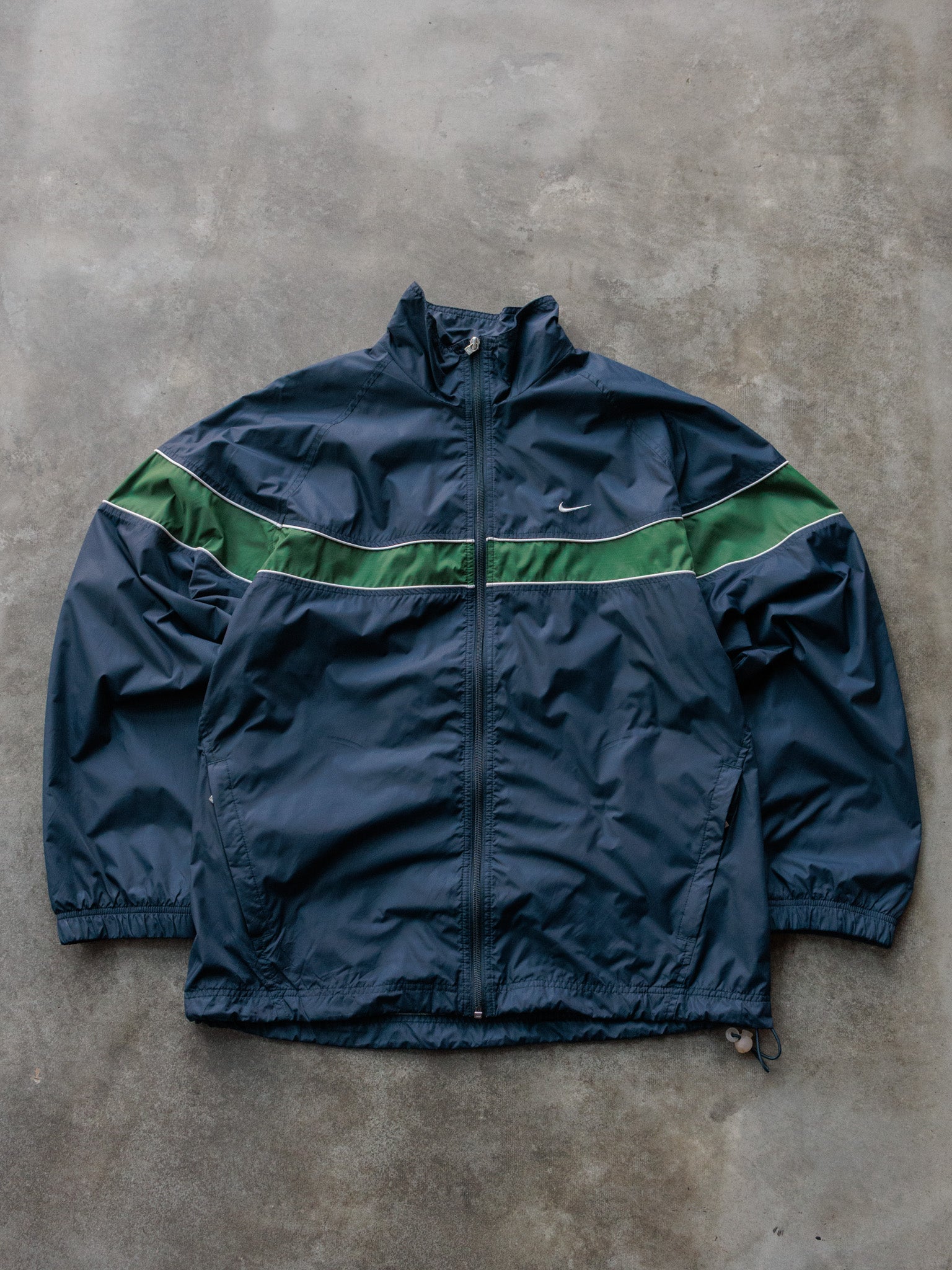 Vintage 00s Navy & Green Nike Jacket (L)