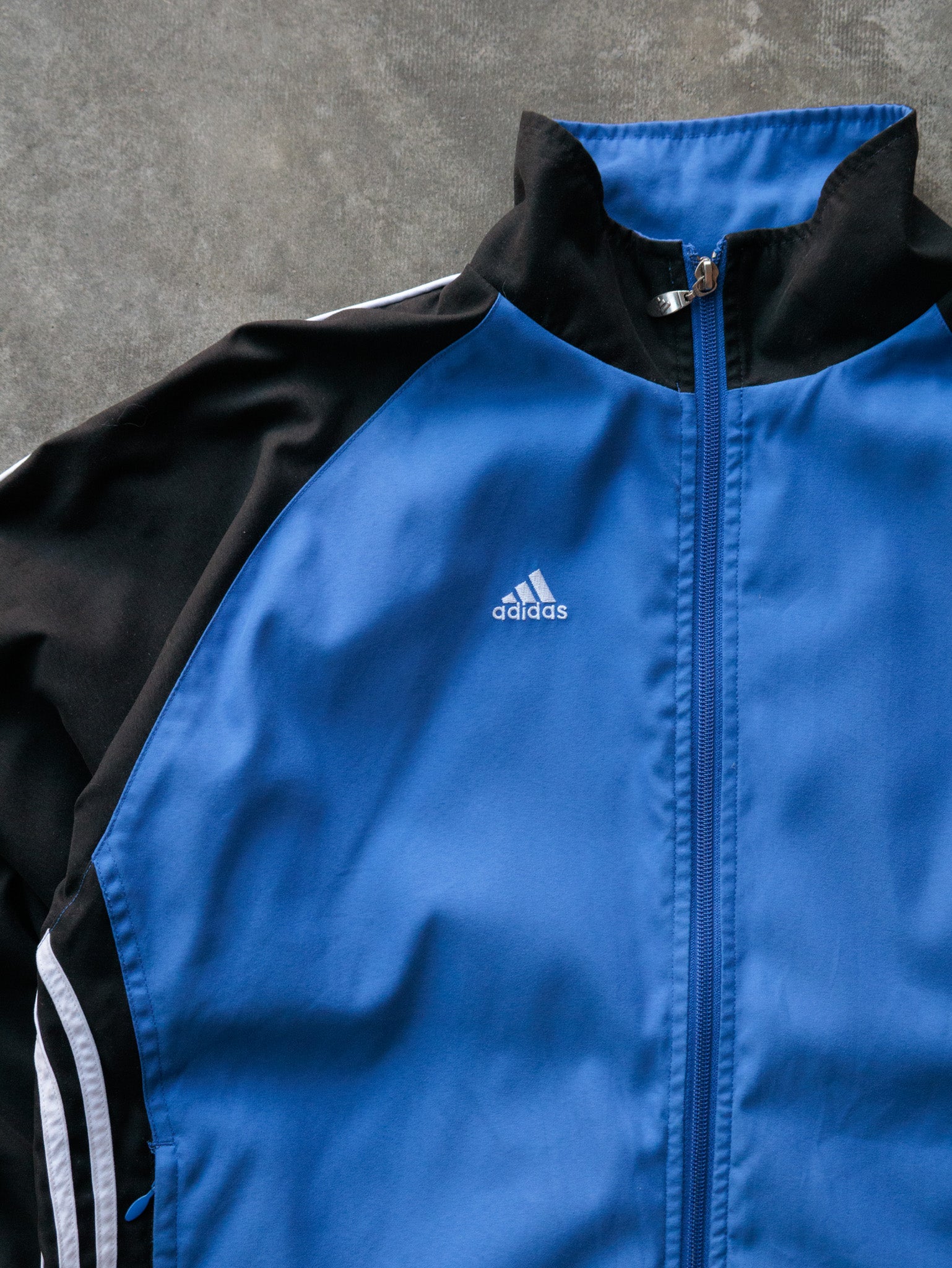 Vintage 00s Blue & Black Adidas Track Jacket (L)