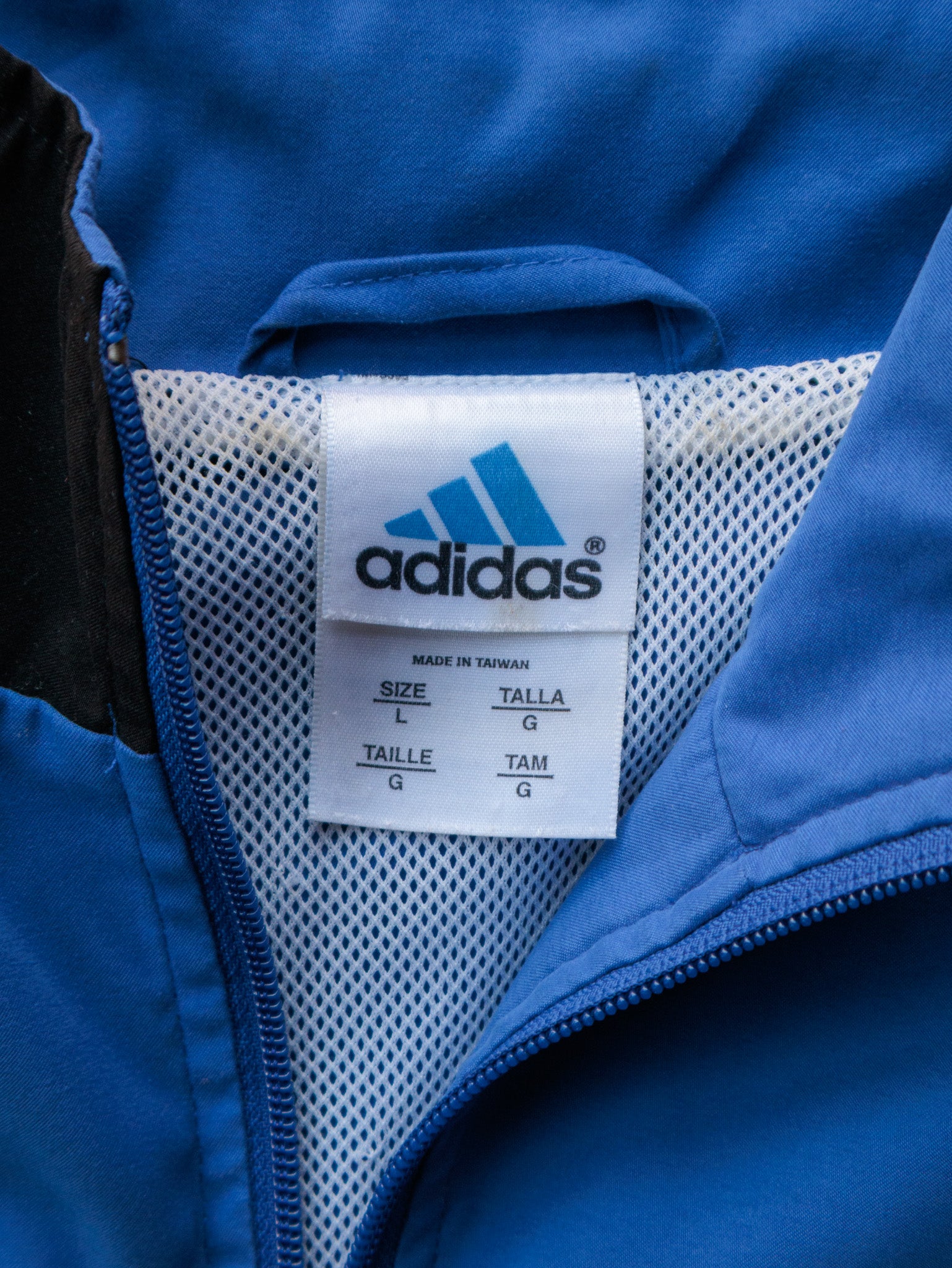 Vintage 00s Blue & Black Adidas Track Jacket (L)