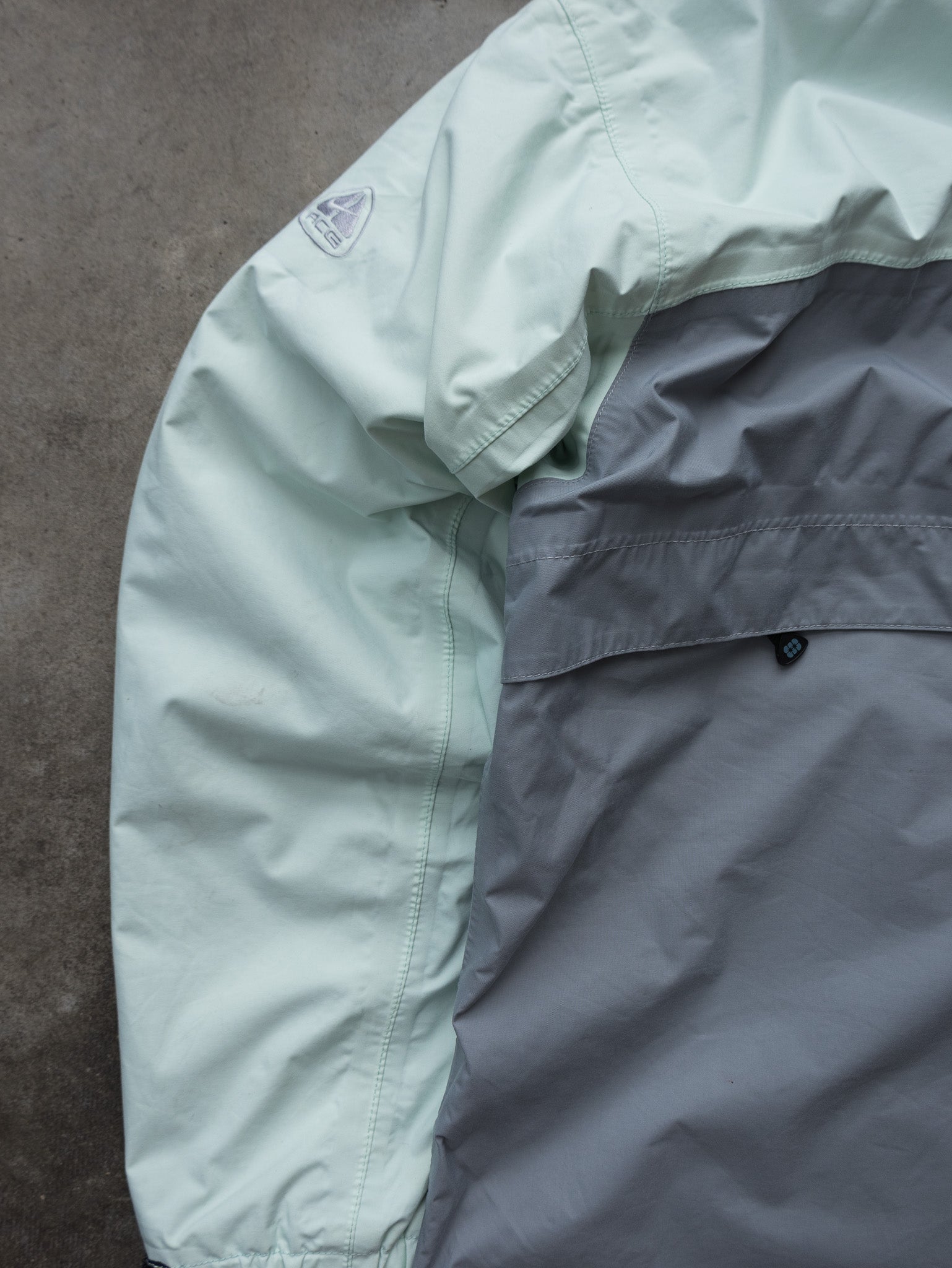 Vintage Mint and Grey Nike ACG Therma-Fit Hooded Jacket (Women's S)