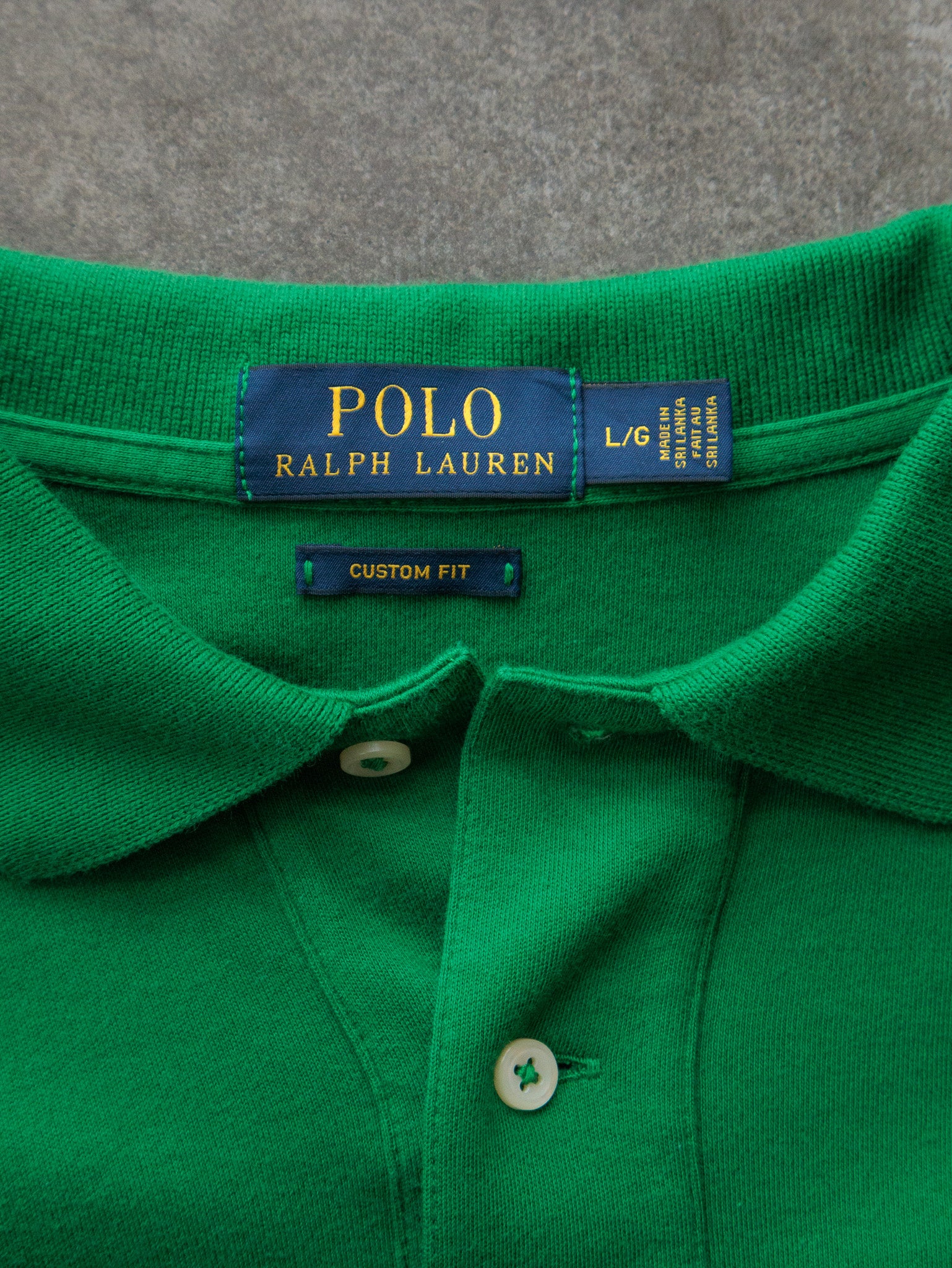 Vintage Green Ralph Lauren Long Sleeve Polo Shirt (L)
