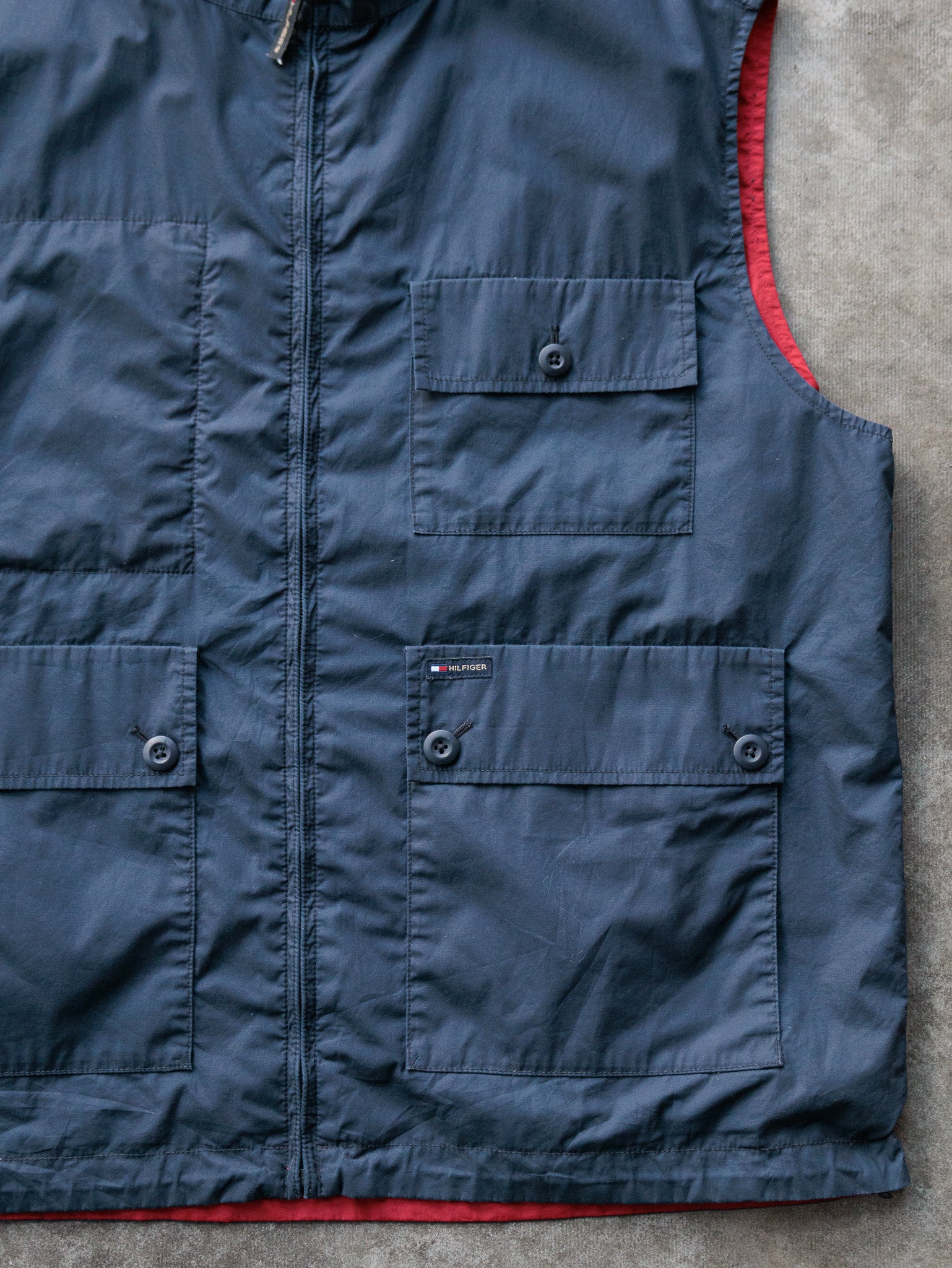 Vintage Reversible Navy & Red Tommy Hilfiger Vest (XL)