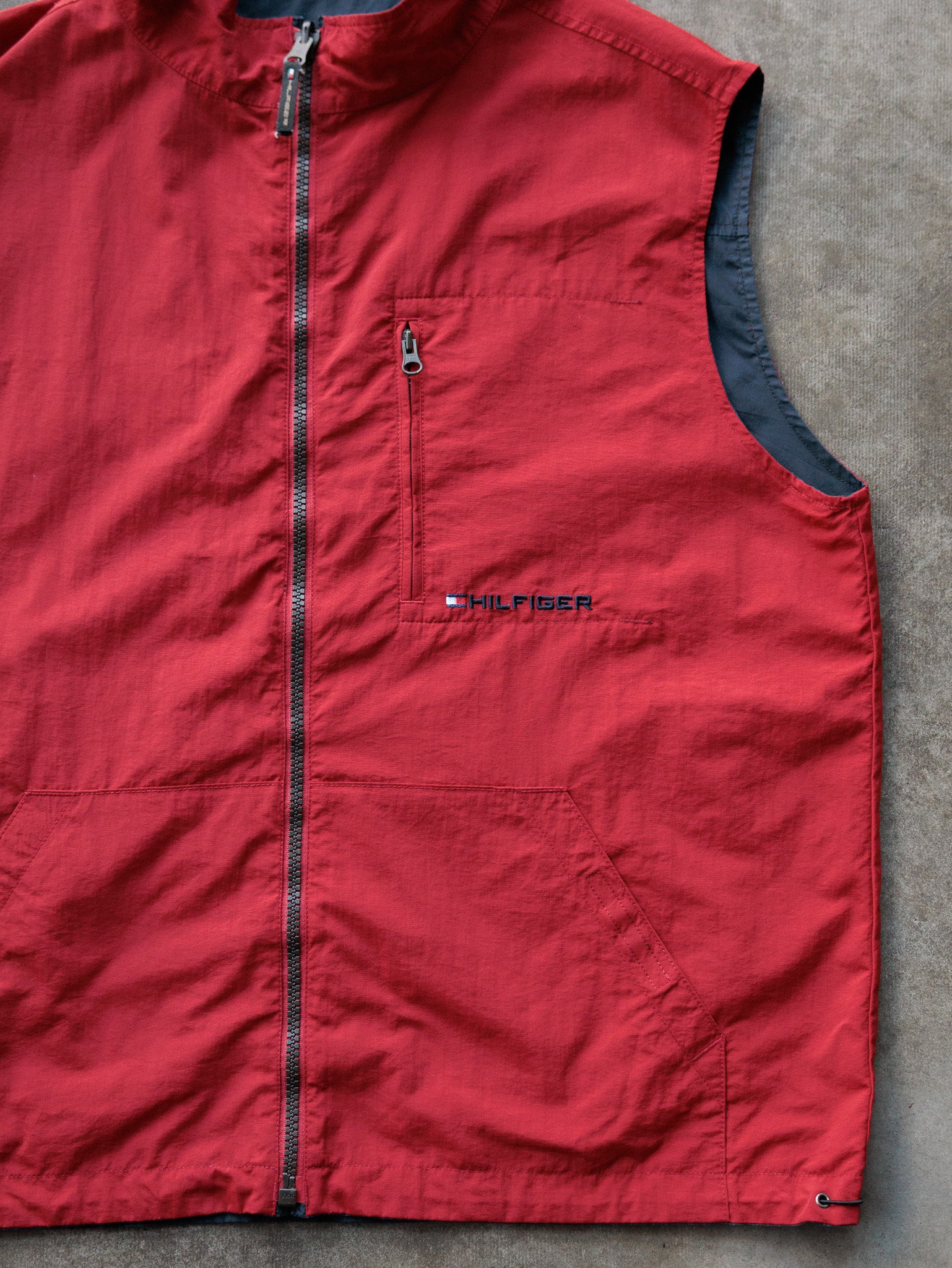 Vintage Reversible Navy & Red Tommy Hilfiger Vest (XL)