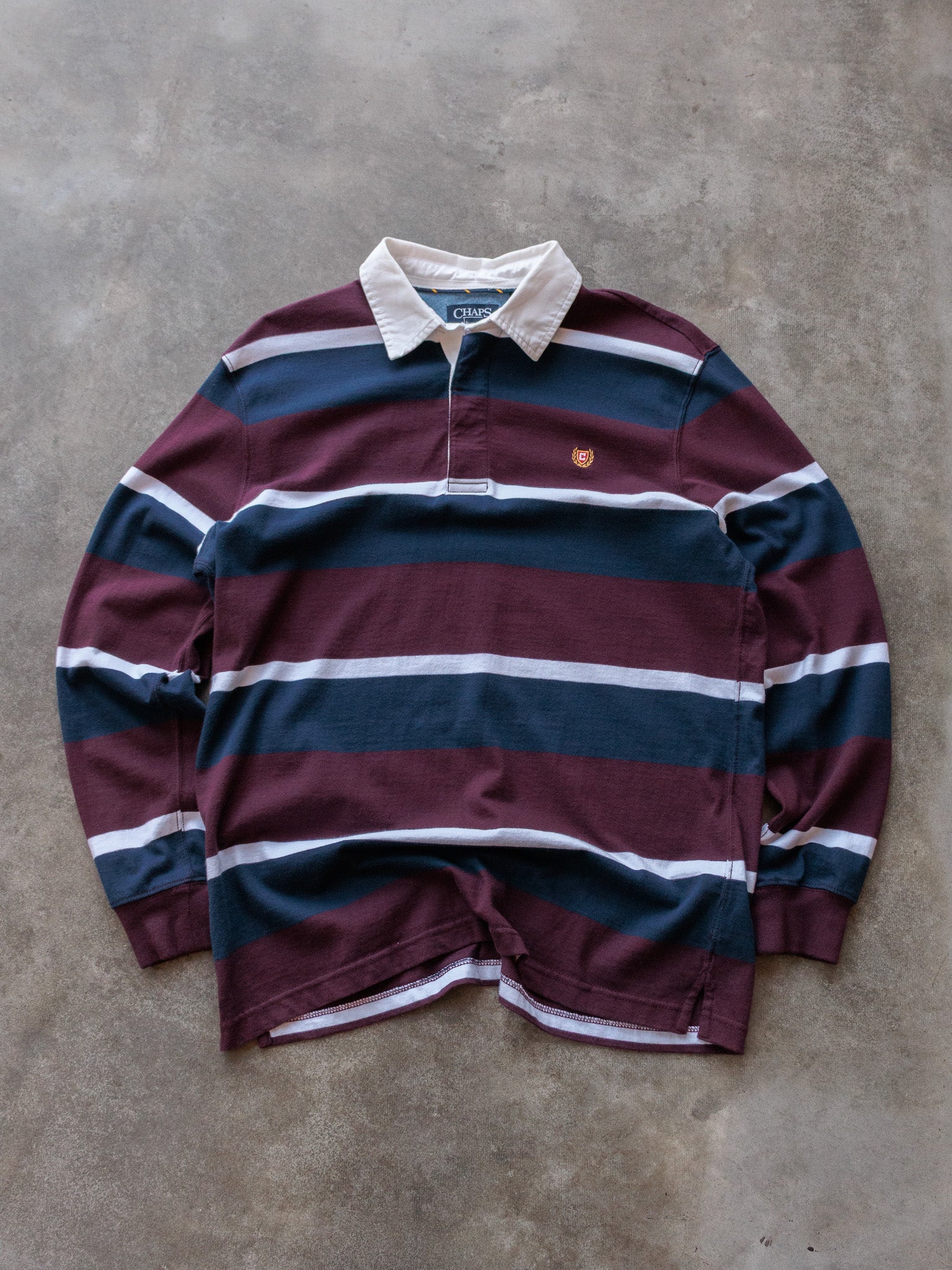 Vintage 00s Red Striped Chaps Rugby Shirt (M)