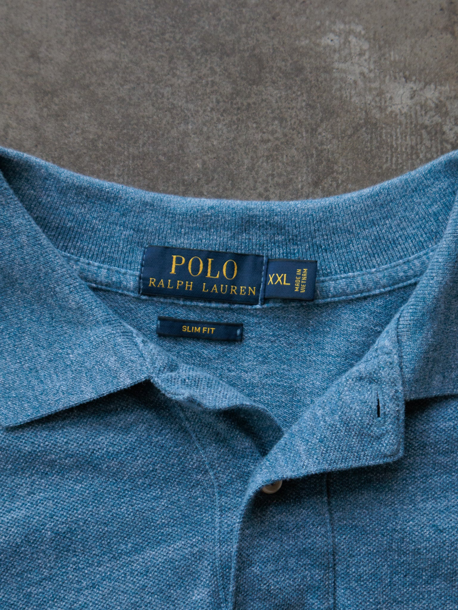 Vintage Blue Ralph Lauren Long Sleeve Polo Shirt (2XL)