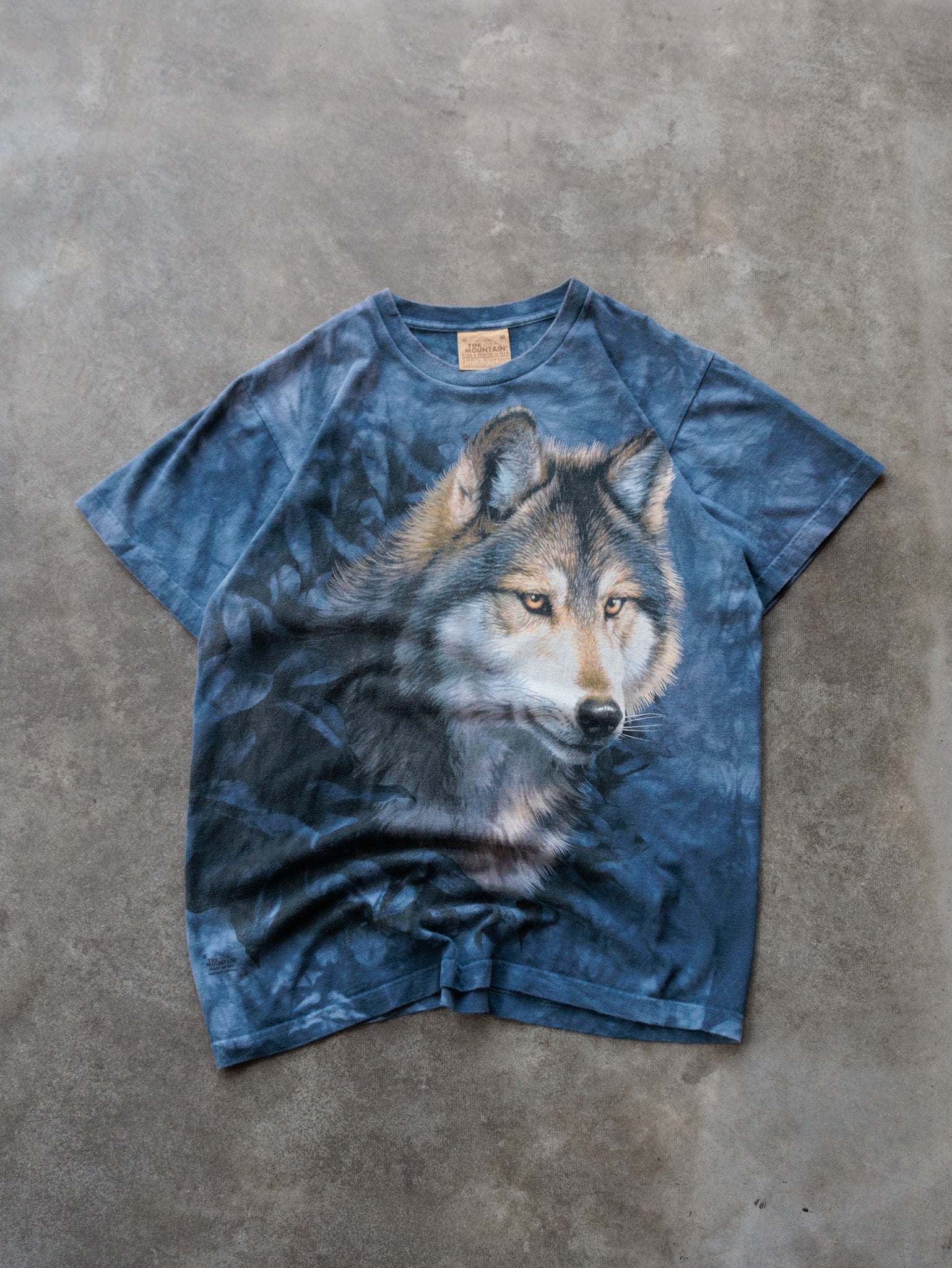Vintage 2007 Blue Tie-Dye Wolf Tee (M)