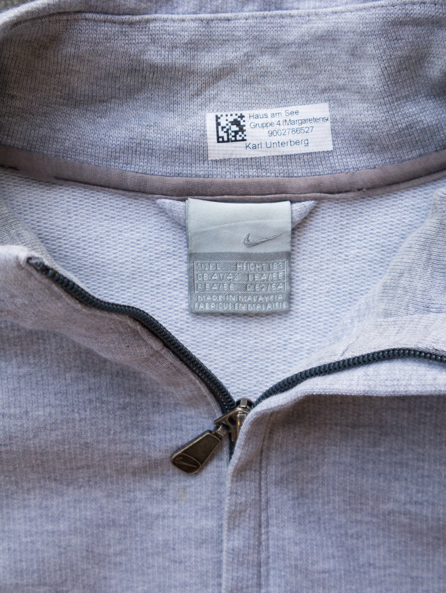 Vintage 00s Grey Nike Zip Sweatshirt (L)