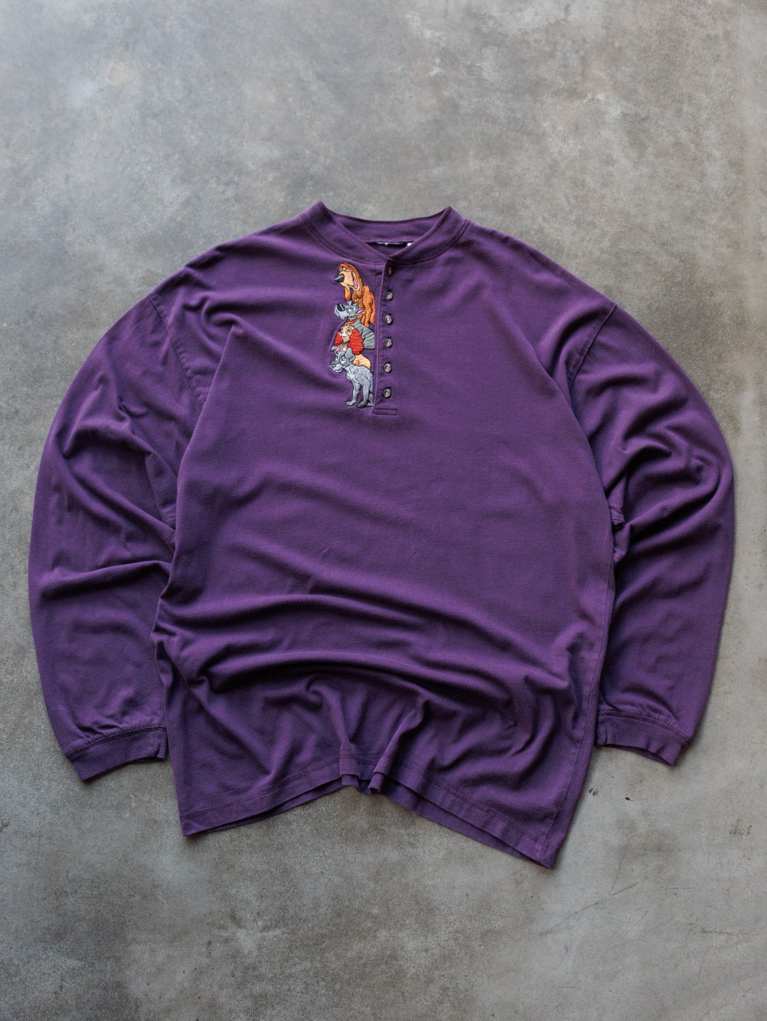 Vintage 00s Purple Disney Lady & the Tramp Long Sleeve (XL)