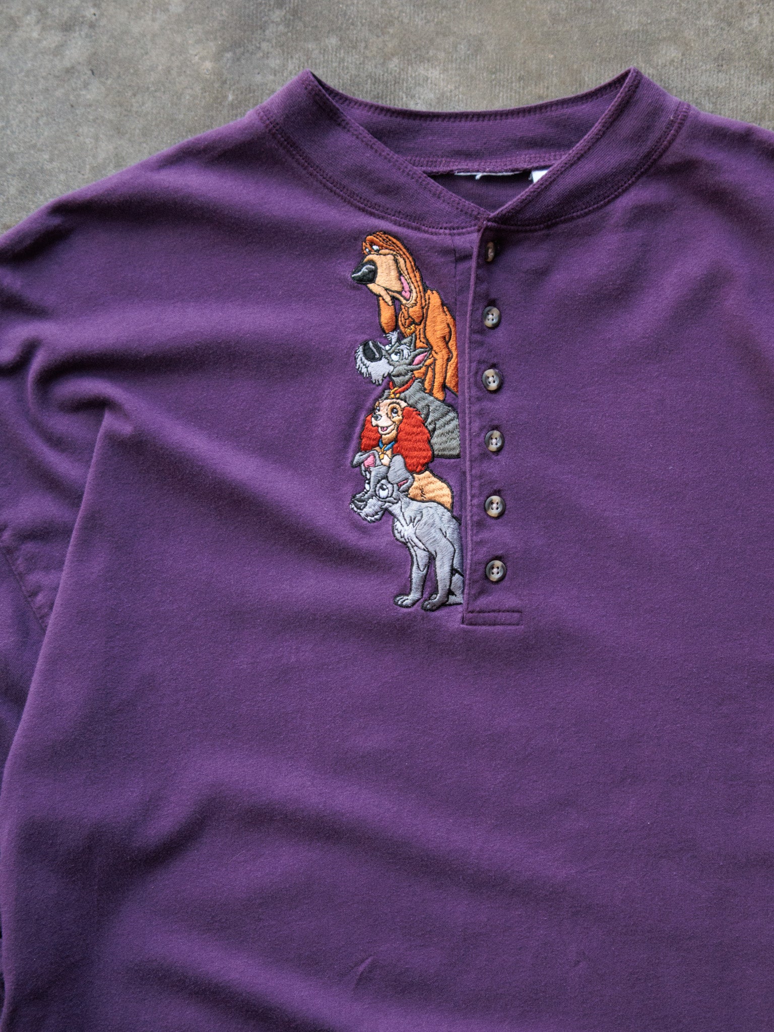 Vintage 00s Purple Disney Lady & the Tramp Long Sleeve (XL)