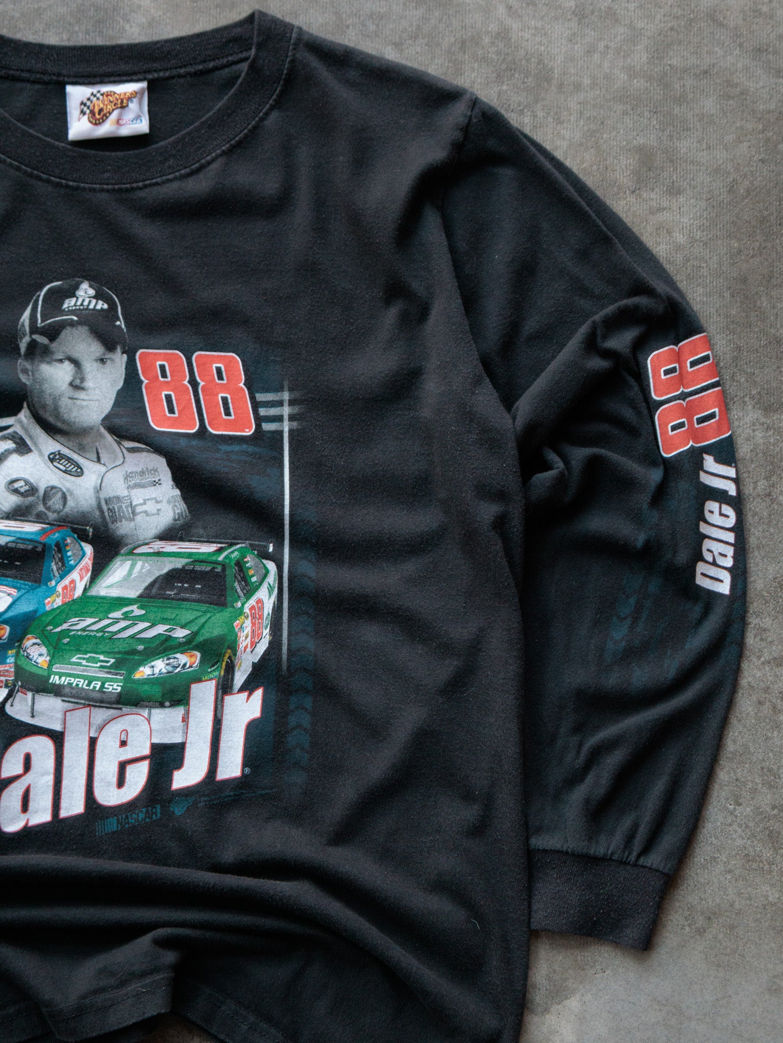 Vintage 00s Black NASCAR Dale Jr Long Sleeve (-)
