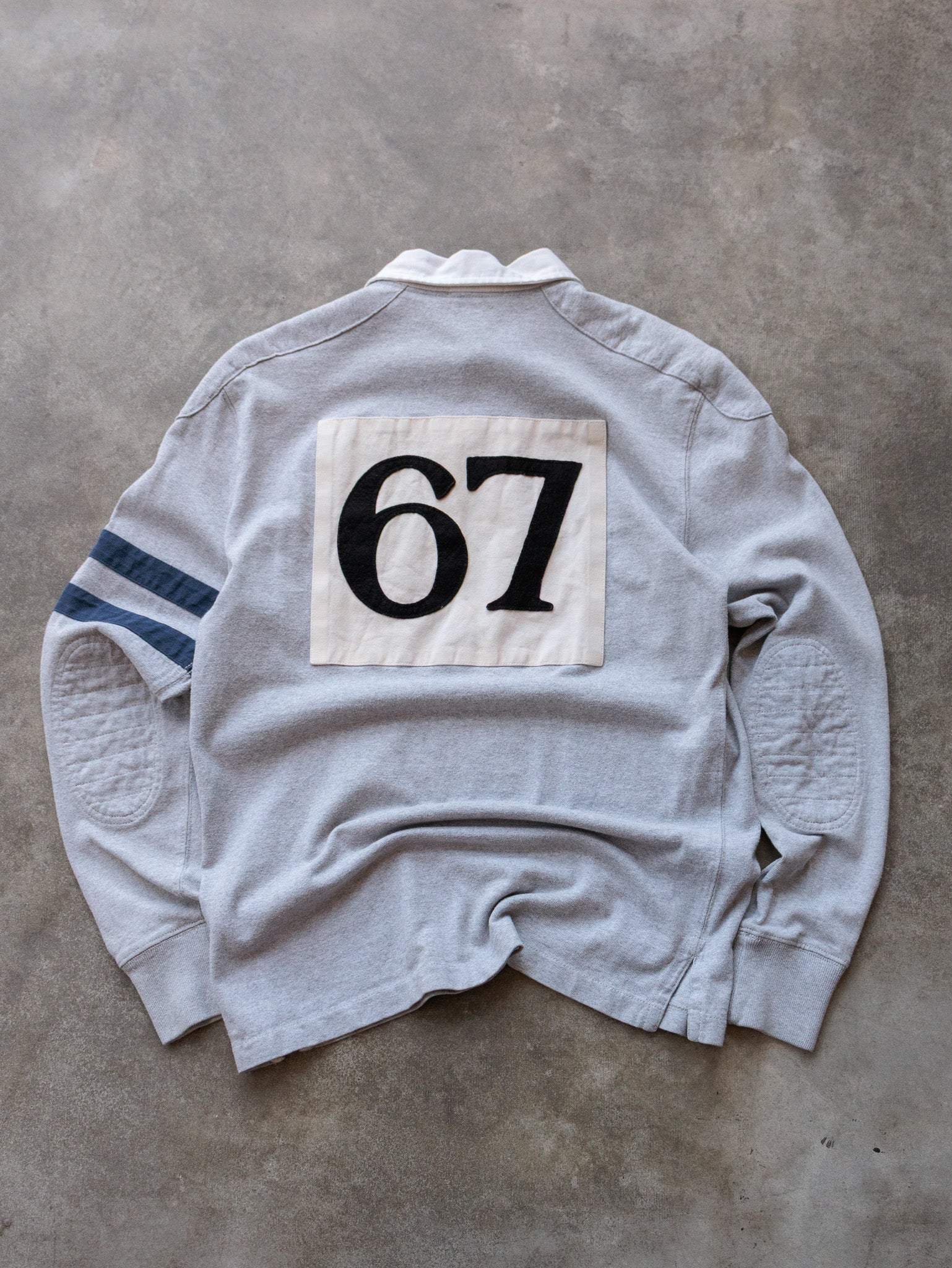 Vintage 00s Grey Polo Ralph Lauren Rugby Shirt (S)