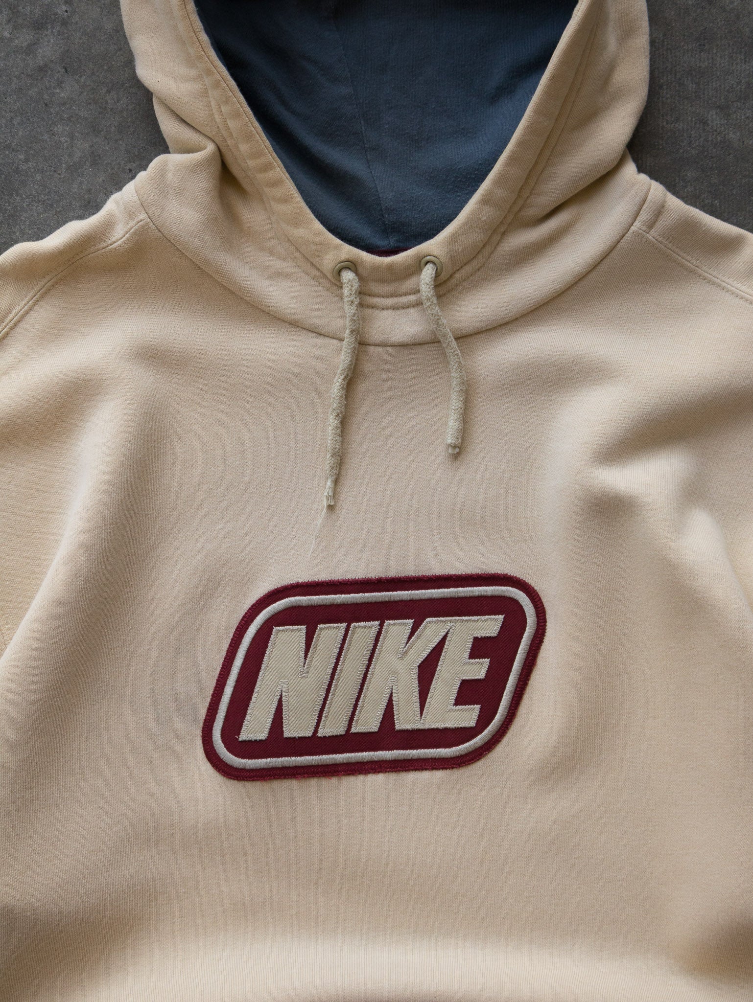 Vintage 00s Cream Nike Logo Hoodie (M)