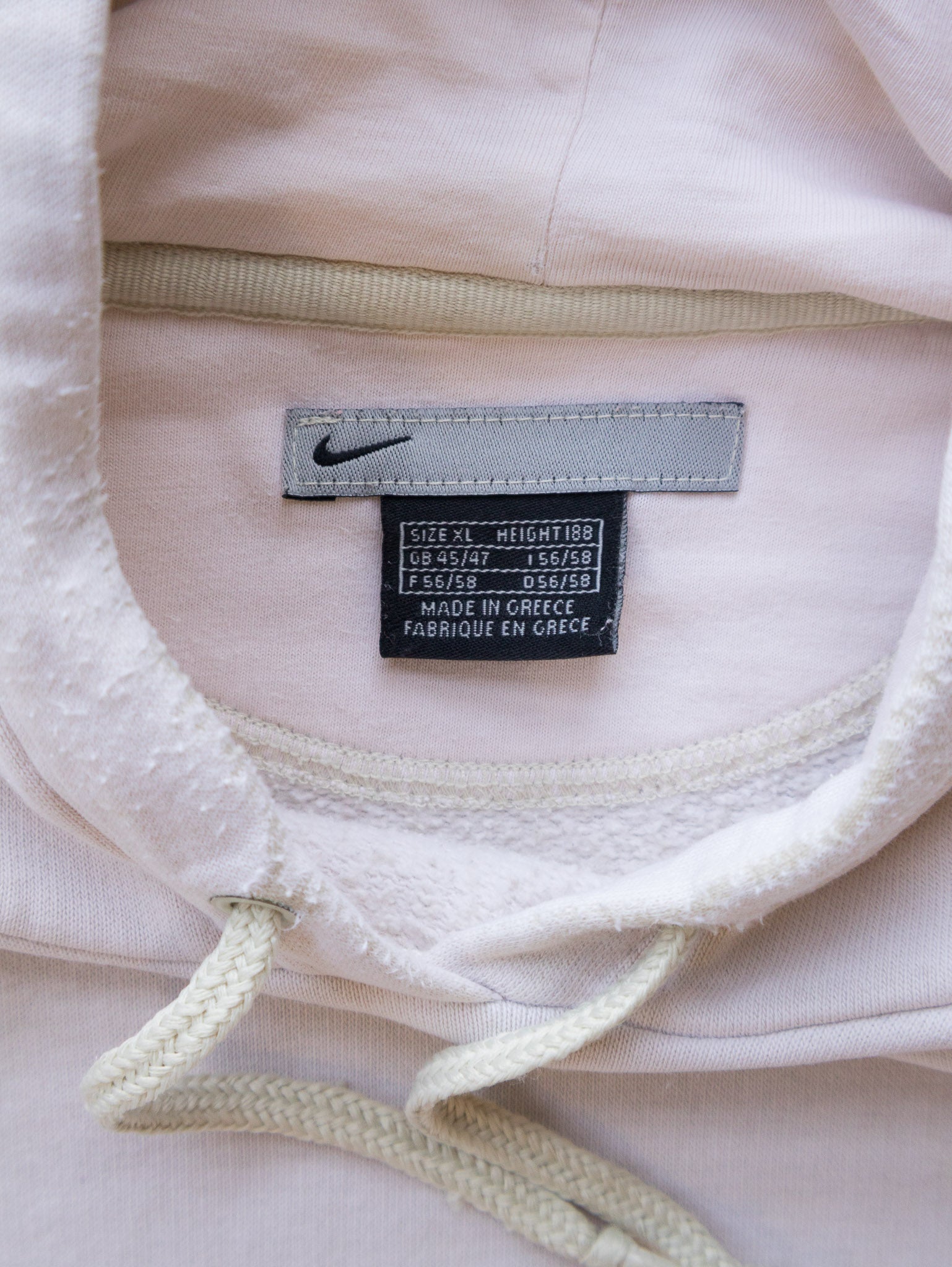 Vintage 00s Cream Nike Swoosh Hoodie (XL)