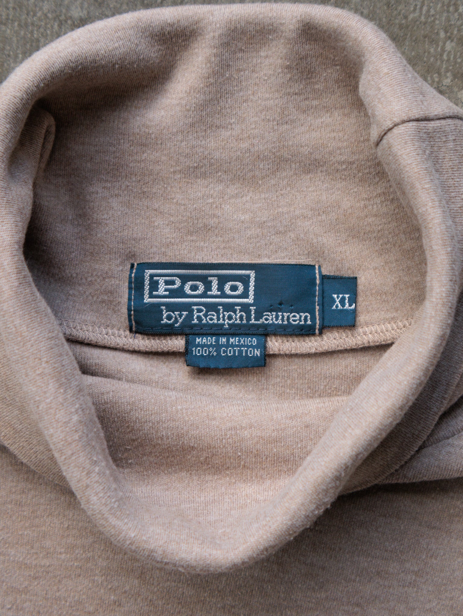Vintage 00s Beige Polo Ralph Lauren Long Sleeve (XL)