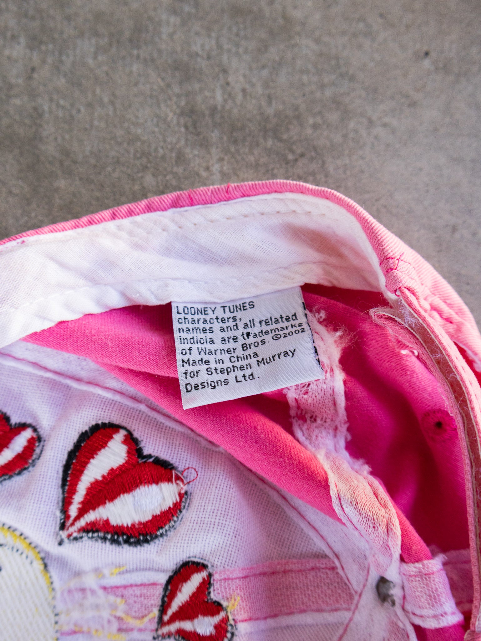 Vintage 00s Pink Looney Tunes Tweety Bird & Hearts Hat