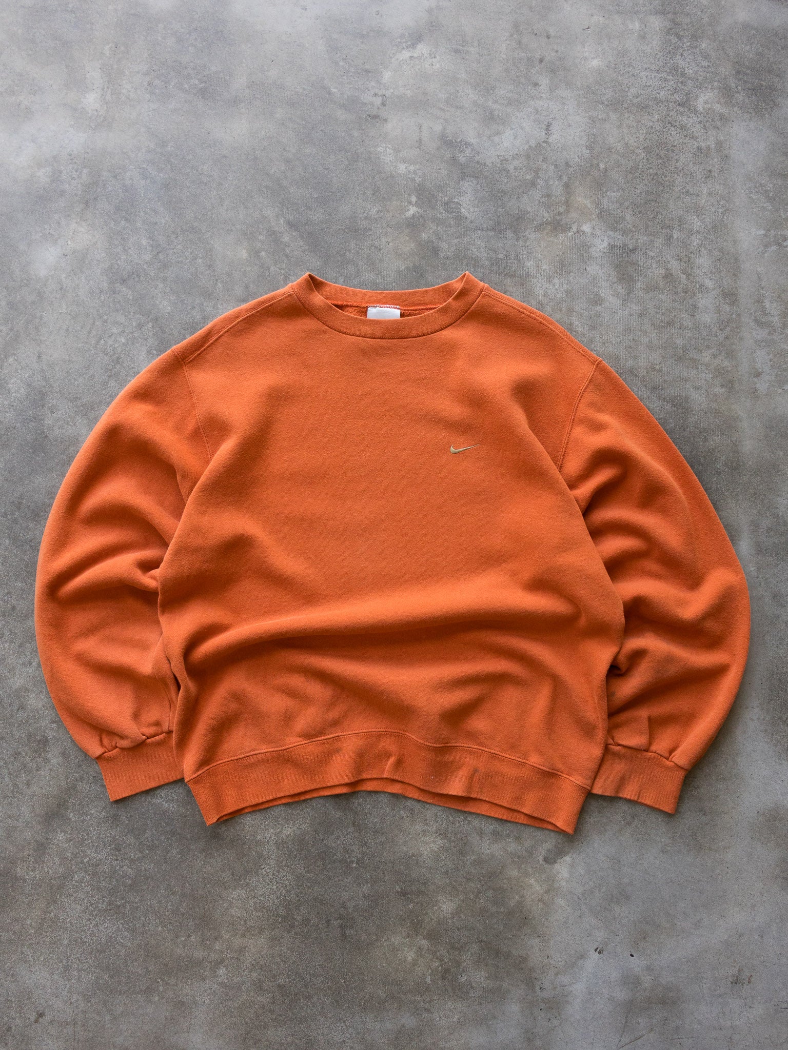 Vintage 00s Orange Nike Mini Swoosh Sweatshirt (M)