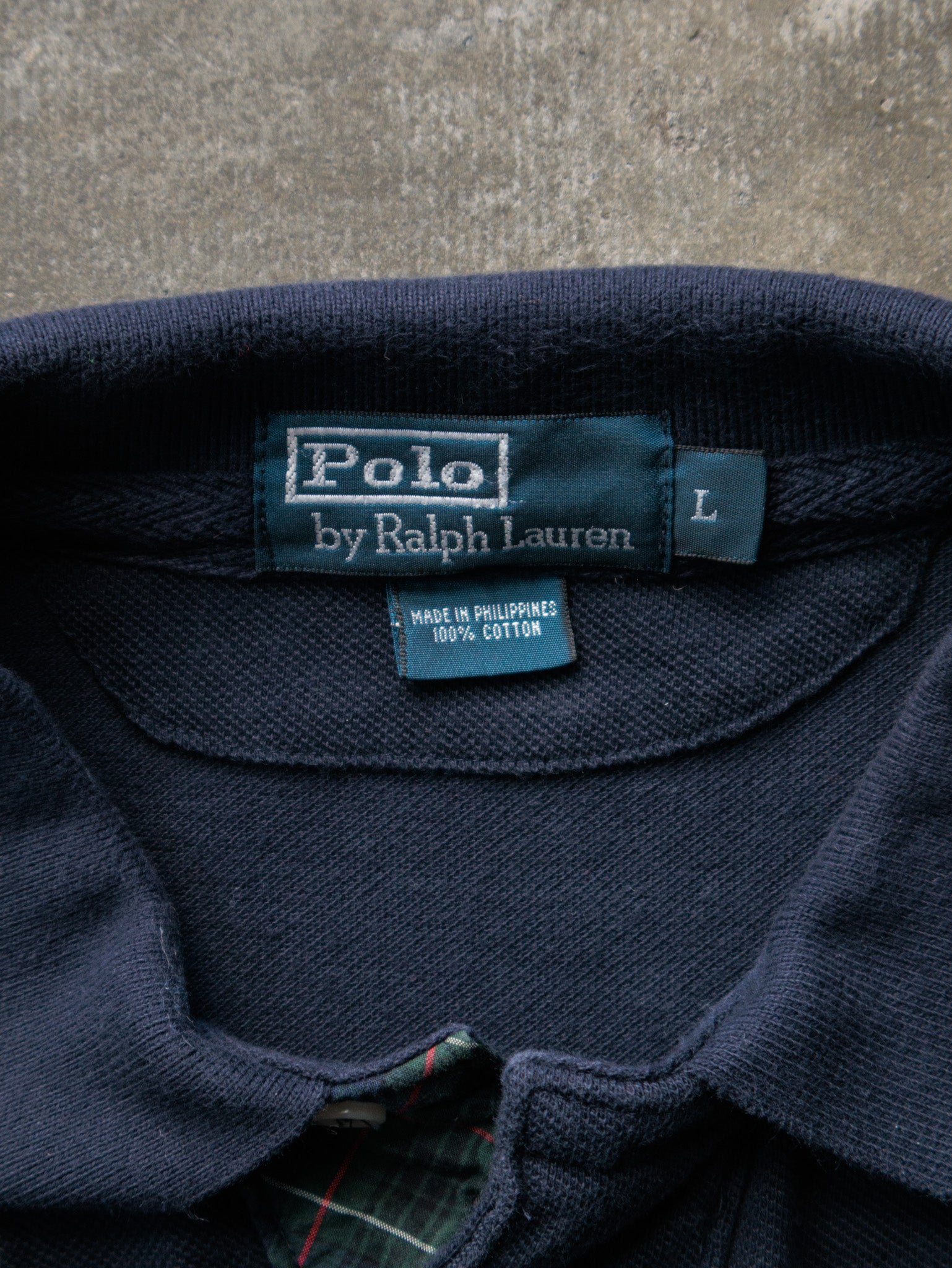 Vintage Navy Polo Ralph Lauren Crest Long Sleeve (L)