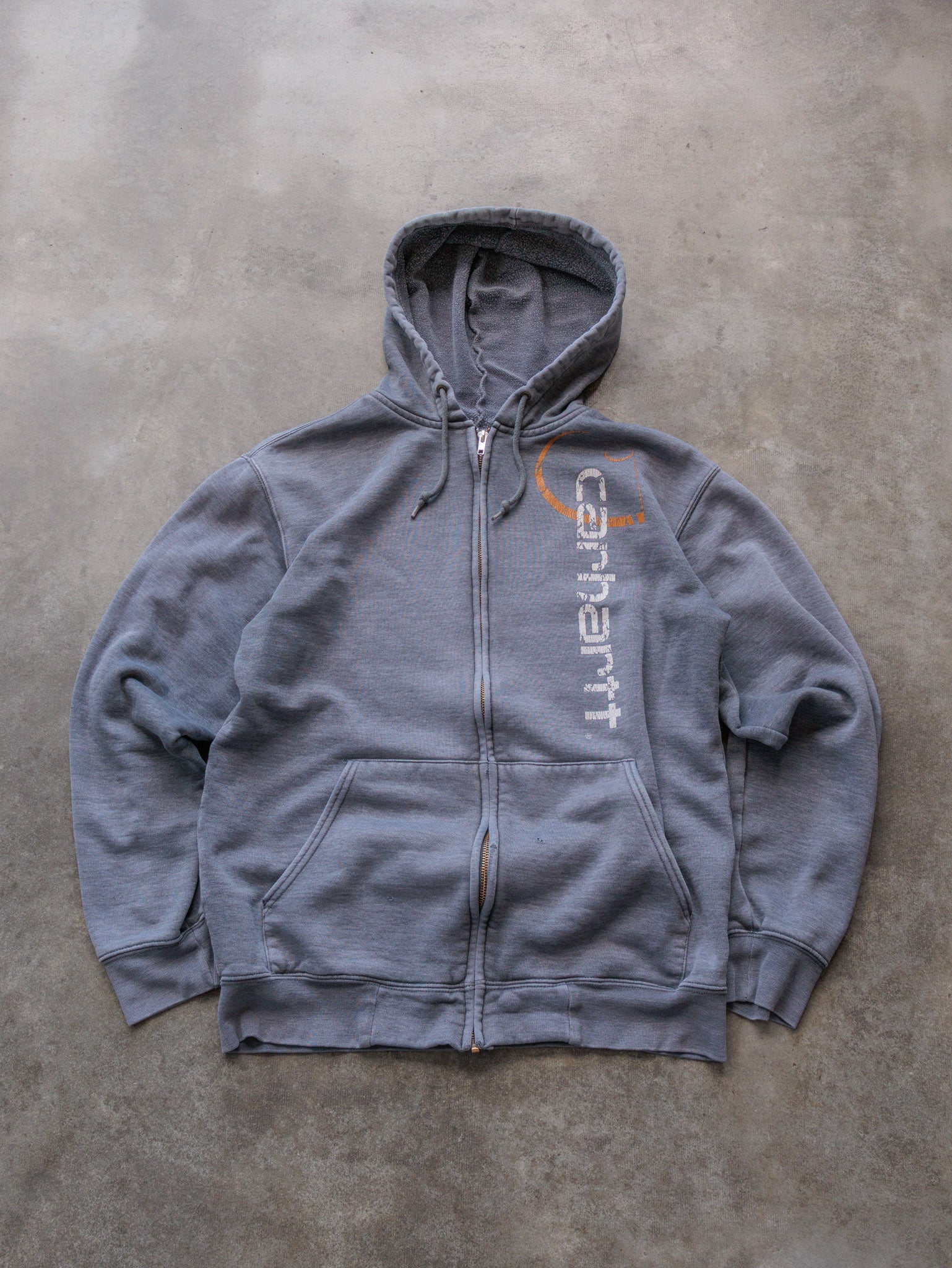 Vintage Grey Carhartt Full Zip Hoodie (S)