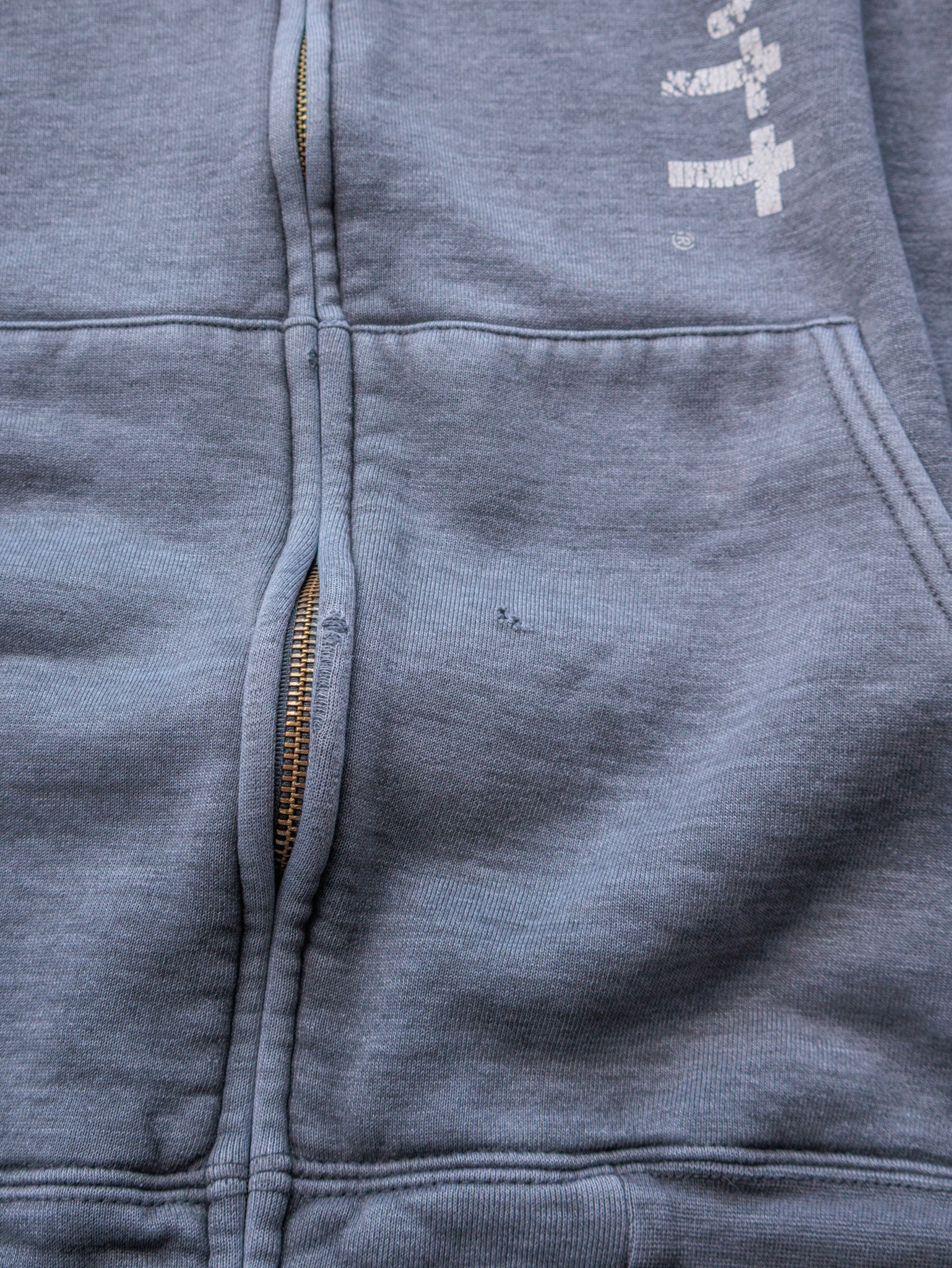 Vintage Grey Carhartt Full Zip Hoodie (S)