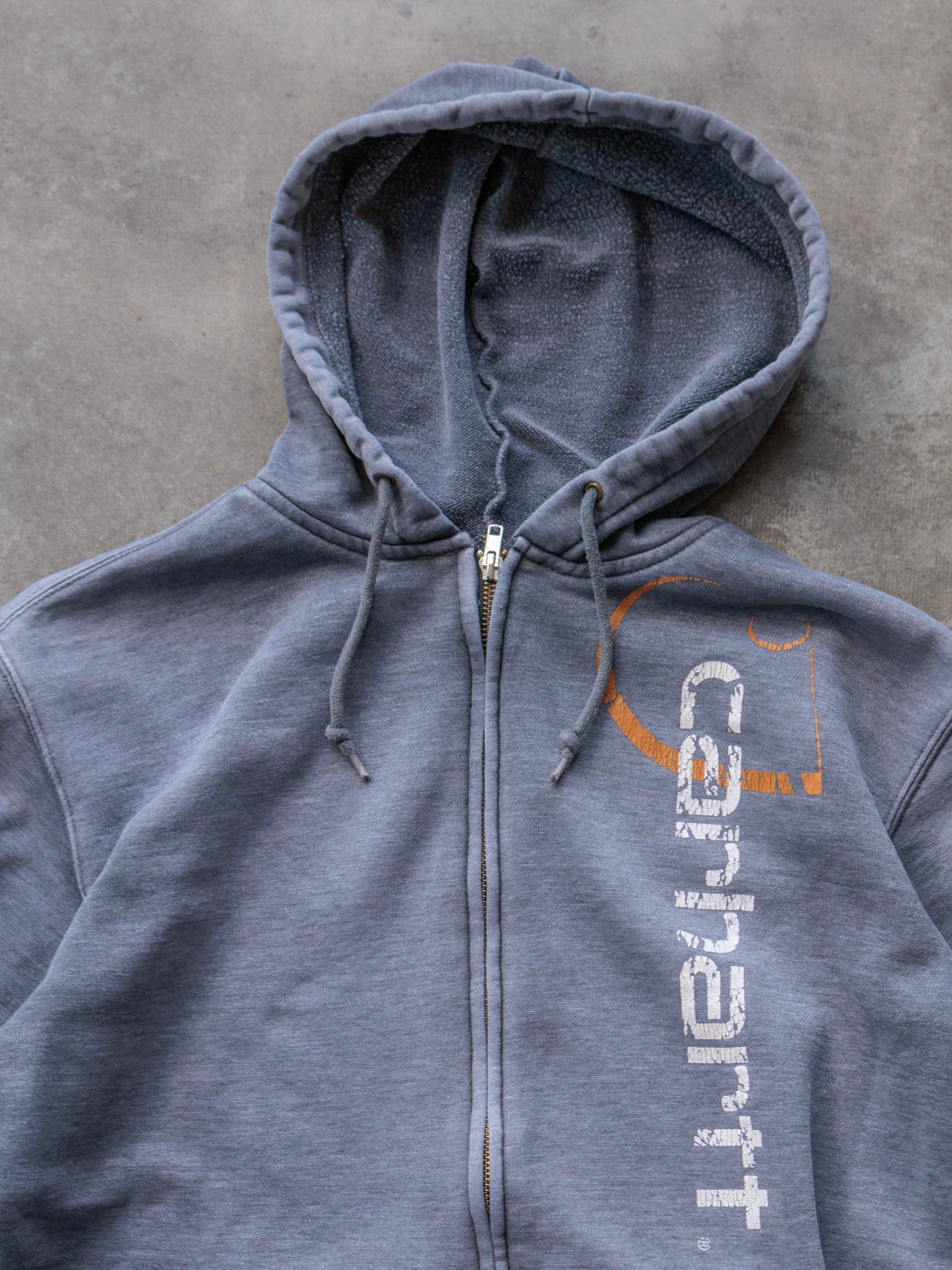 Vintage Grey Carhartt Full Zip Hoodie (S)